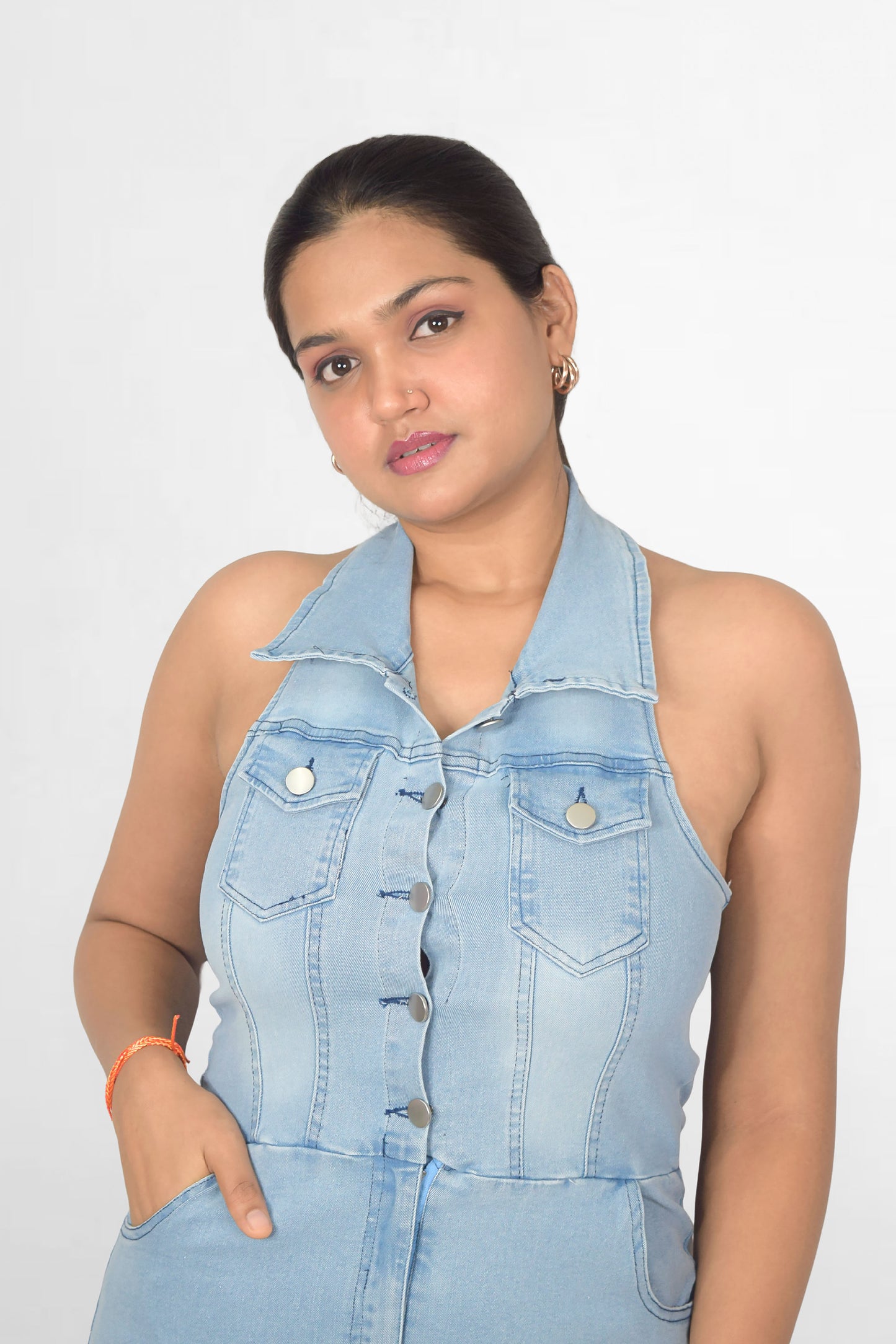 Denim Cargo Jumpsuit
