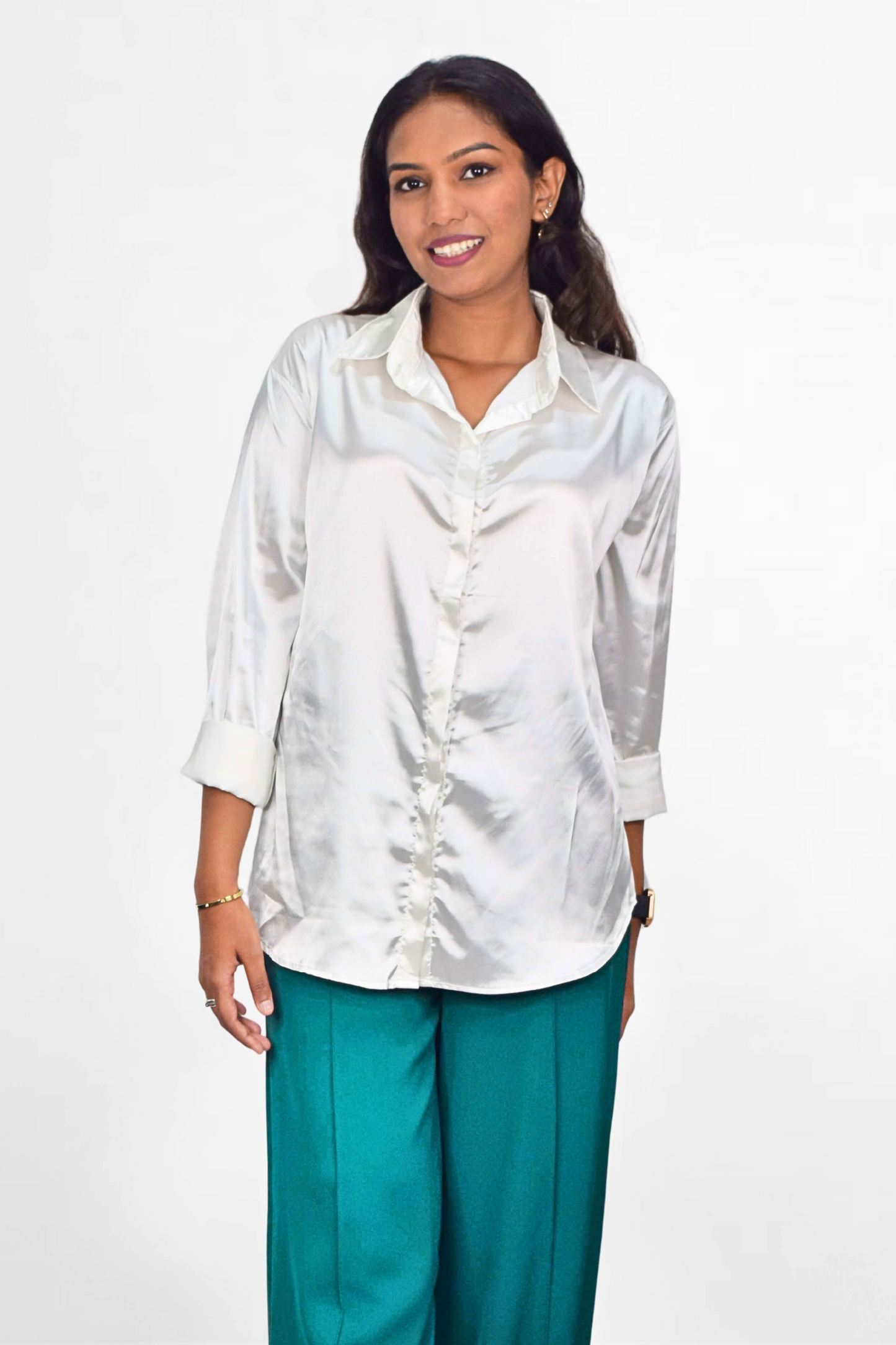 Apple Cut Satin Shirt