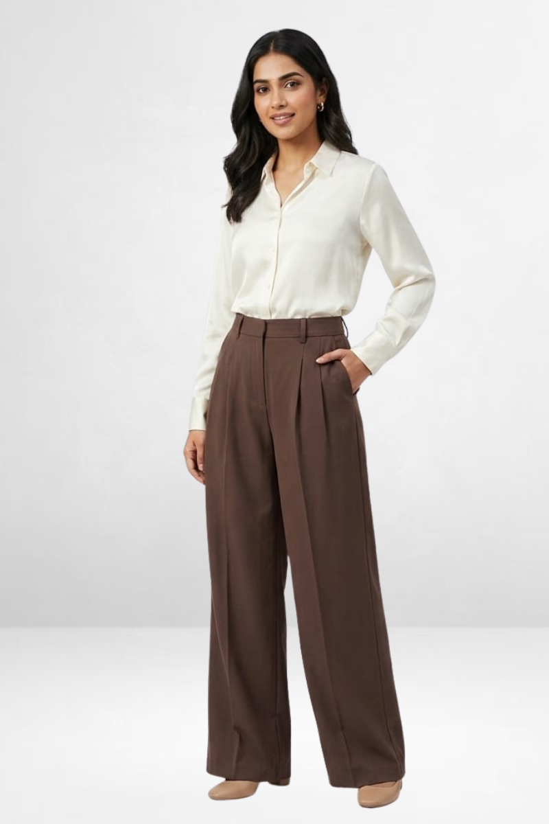 High-Waist Wide Leg Trousers