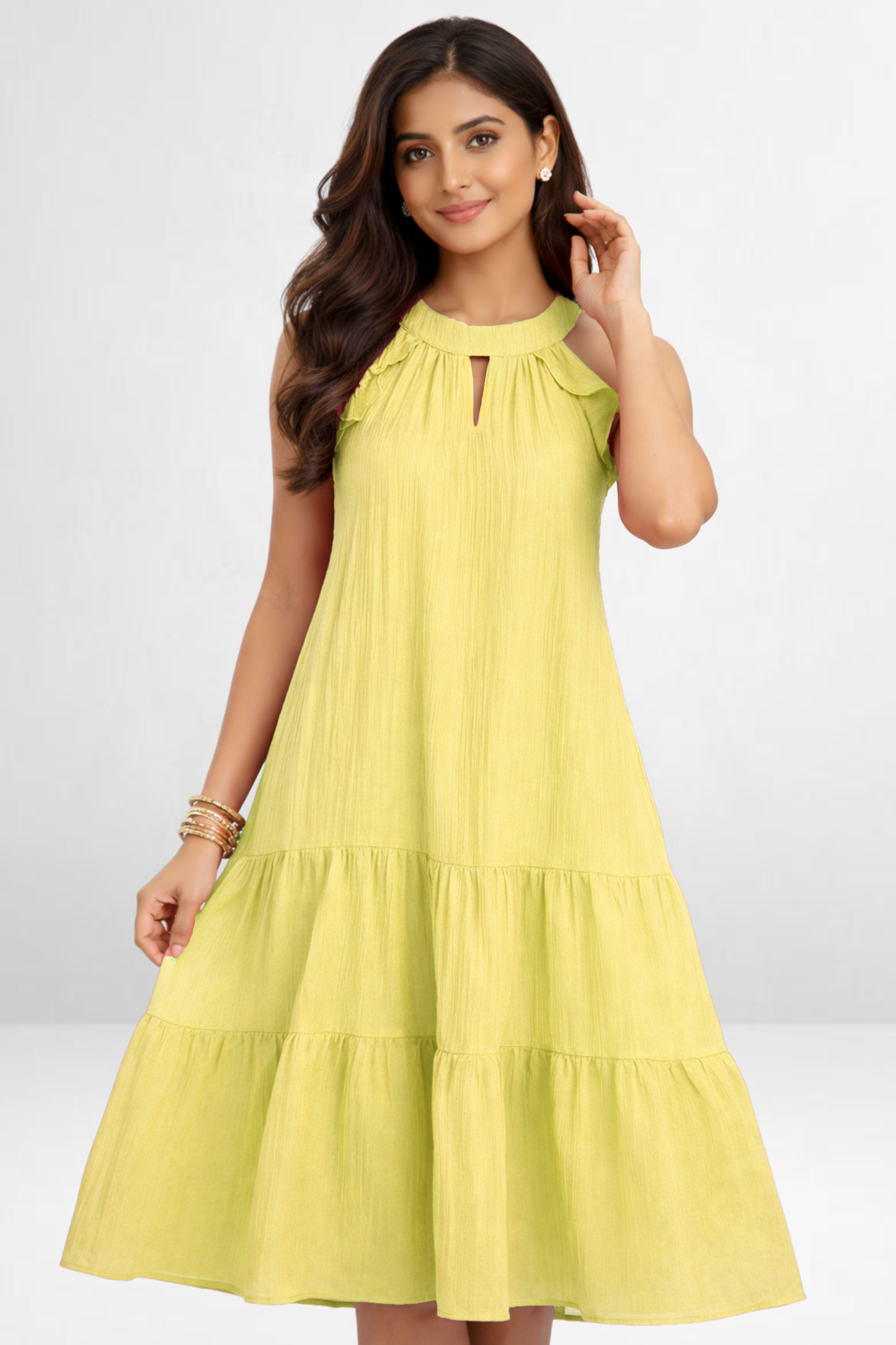 Tiered Halter Neck Dress