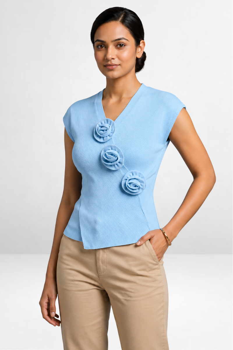 Floral Accent Top
