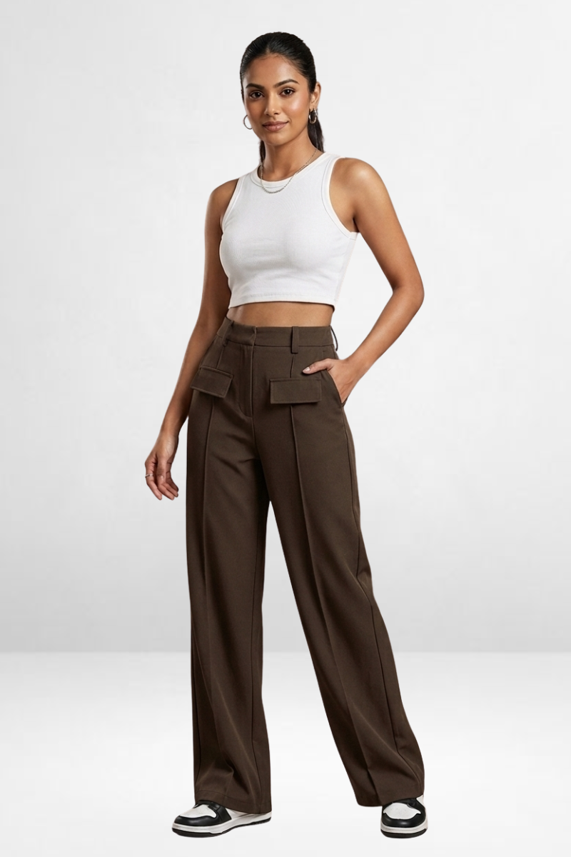 Pocket Flaps Korean Trousers