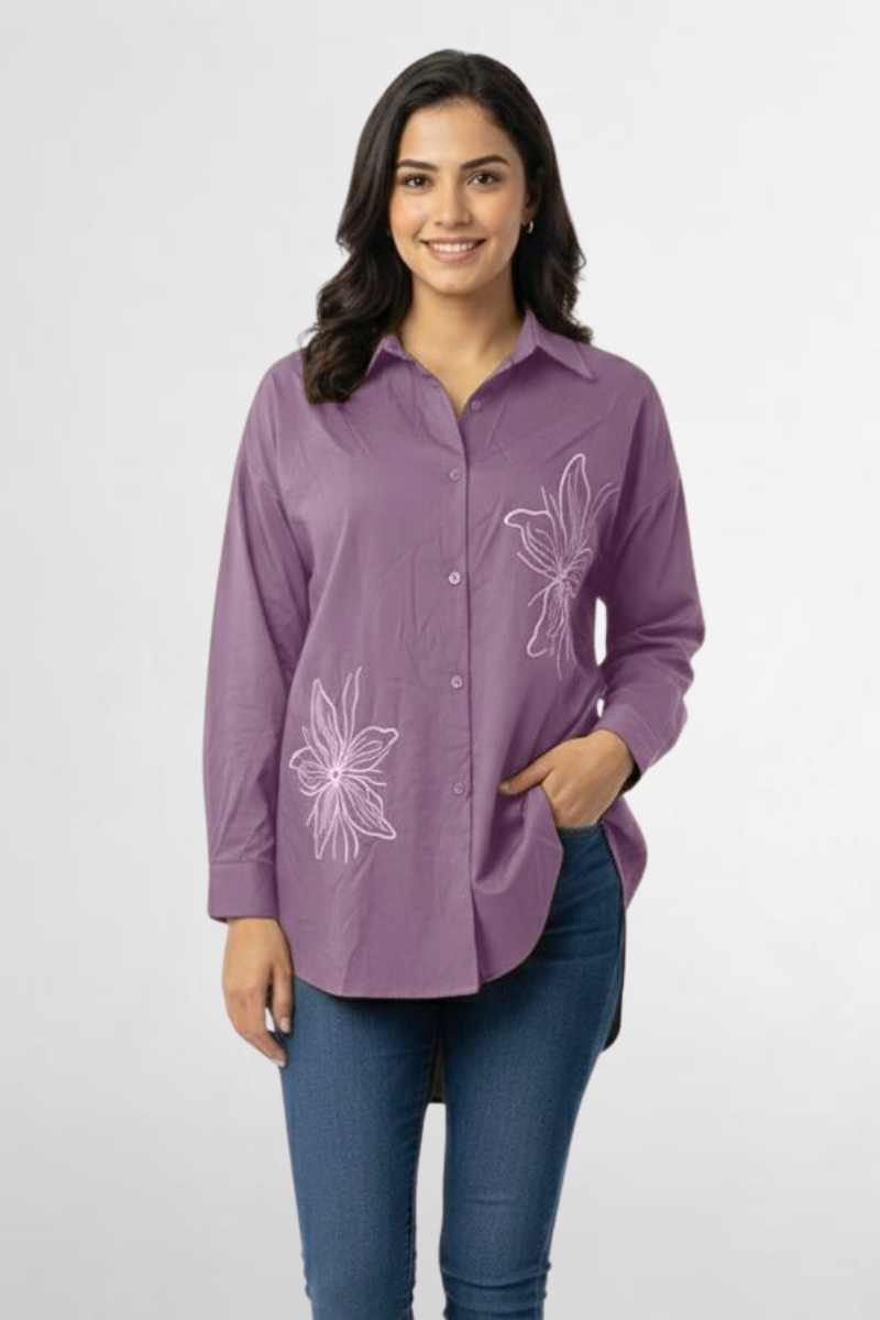 Floral Emb Shirt
