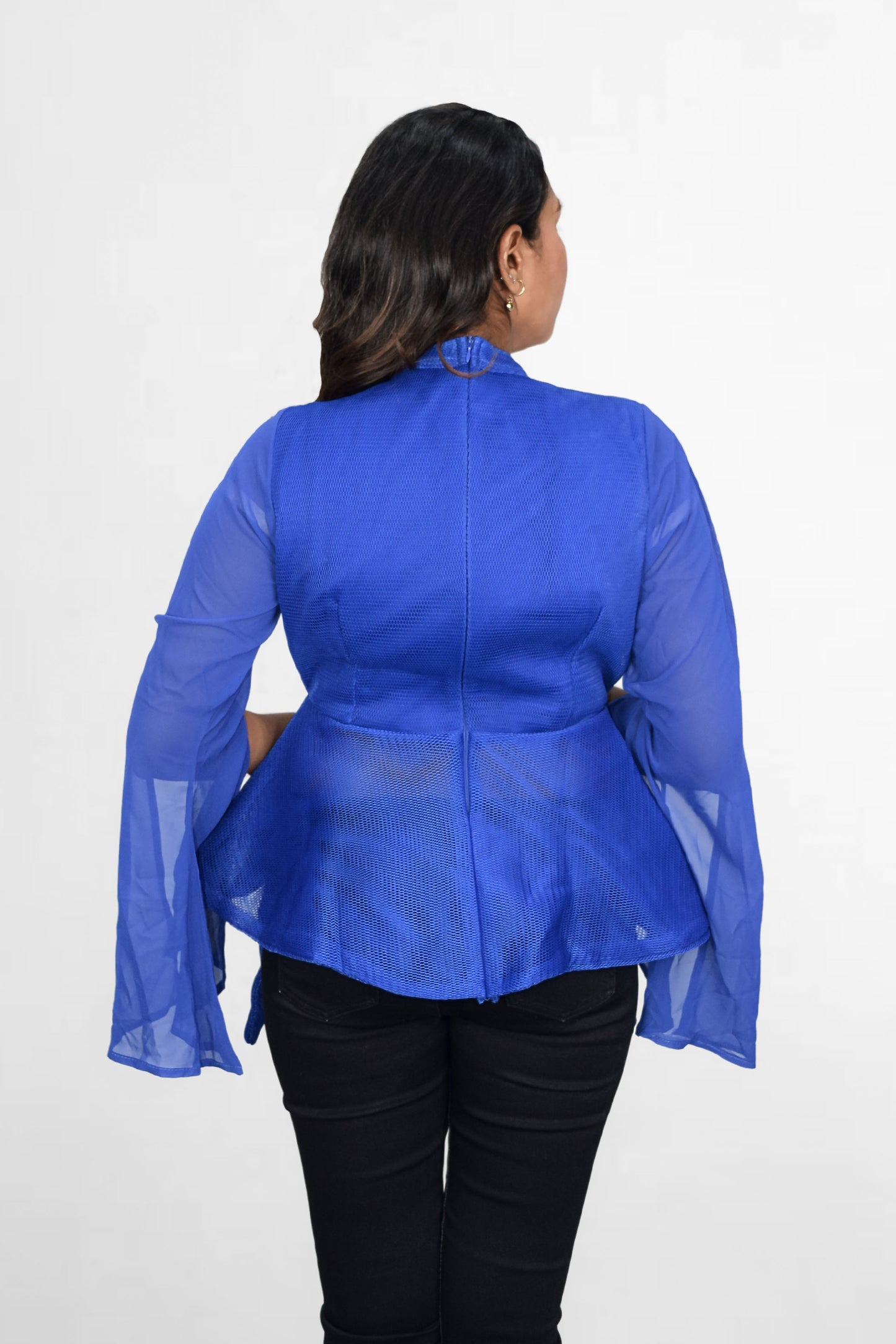 Butterfly Mesh Peplum Top