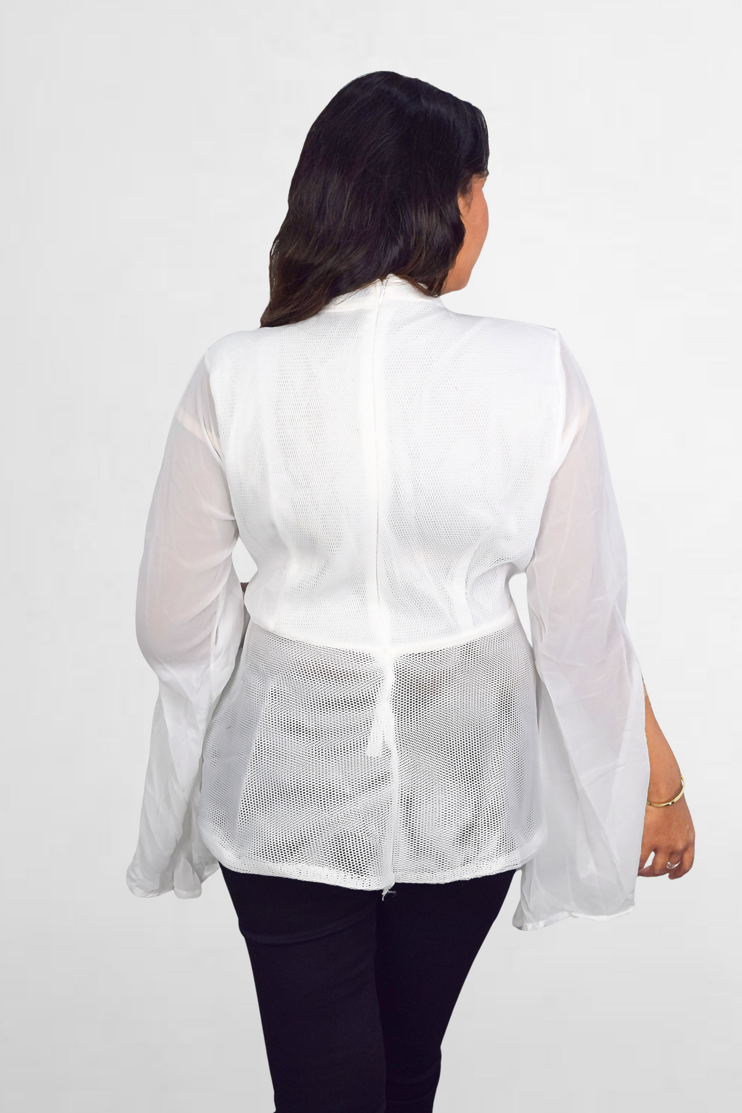 Butterfly Mesh Peplum Top