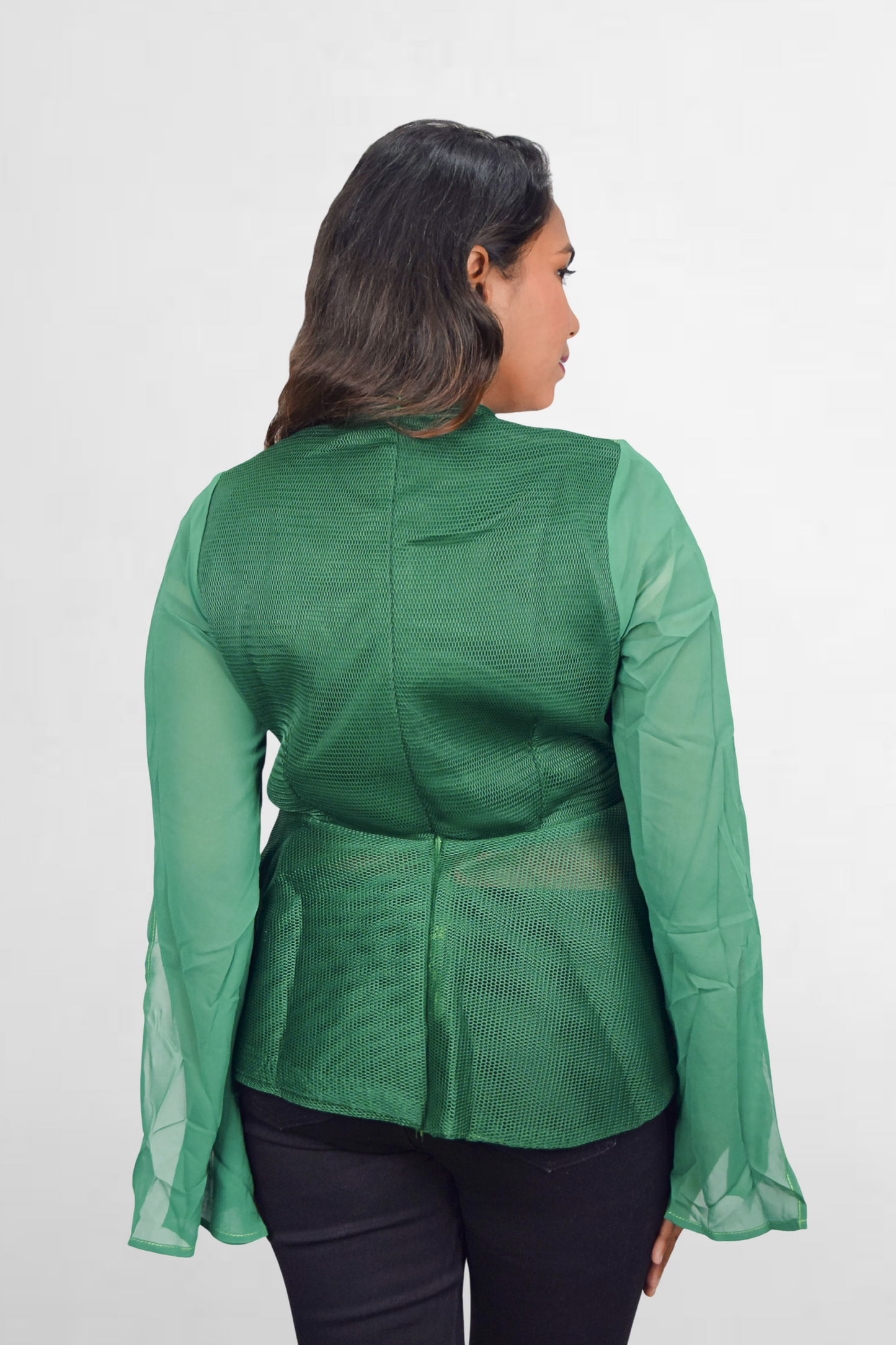 Butterfly Mesh Peplum Top