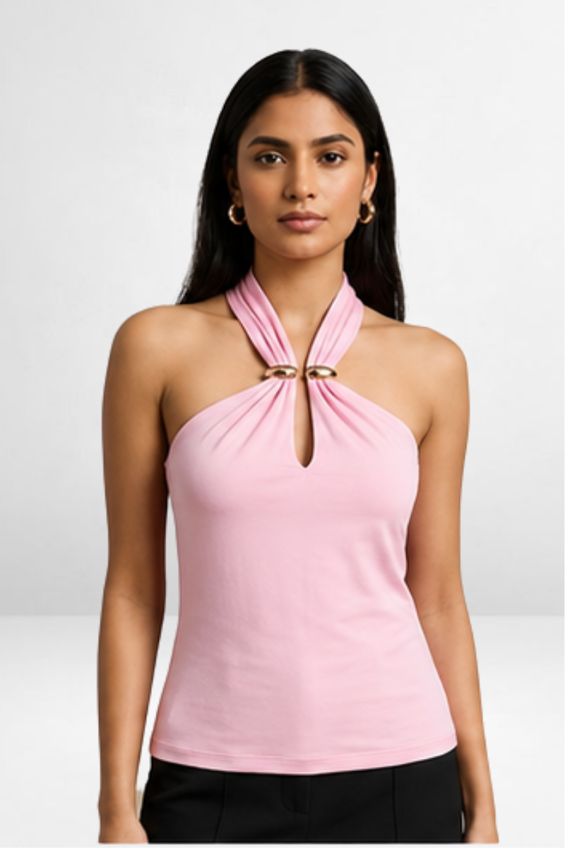 Cut-Out Neck Fashion Top