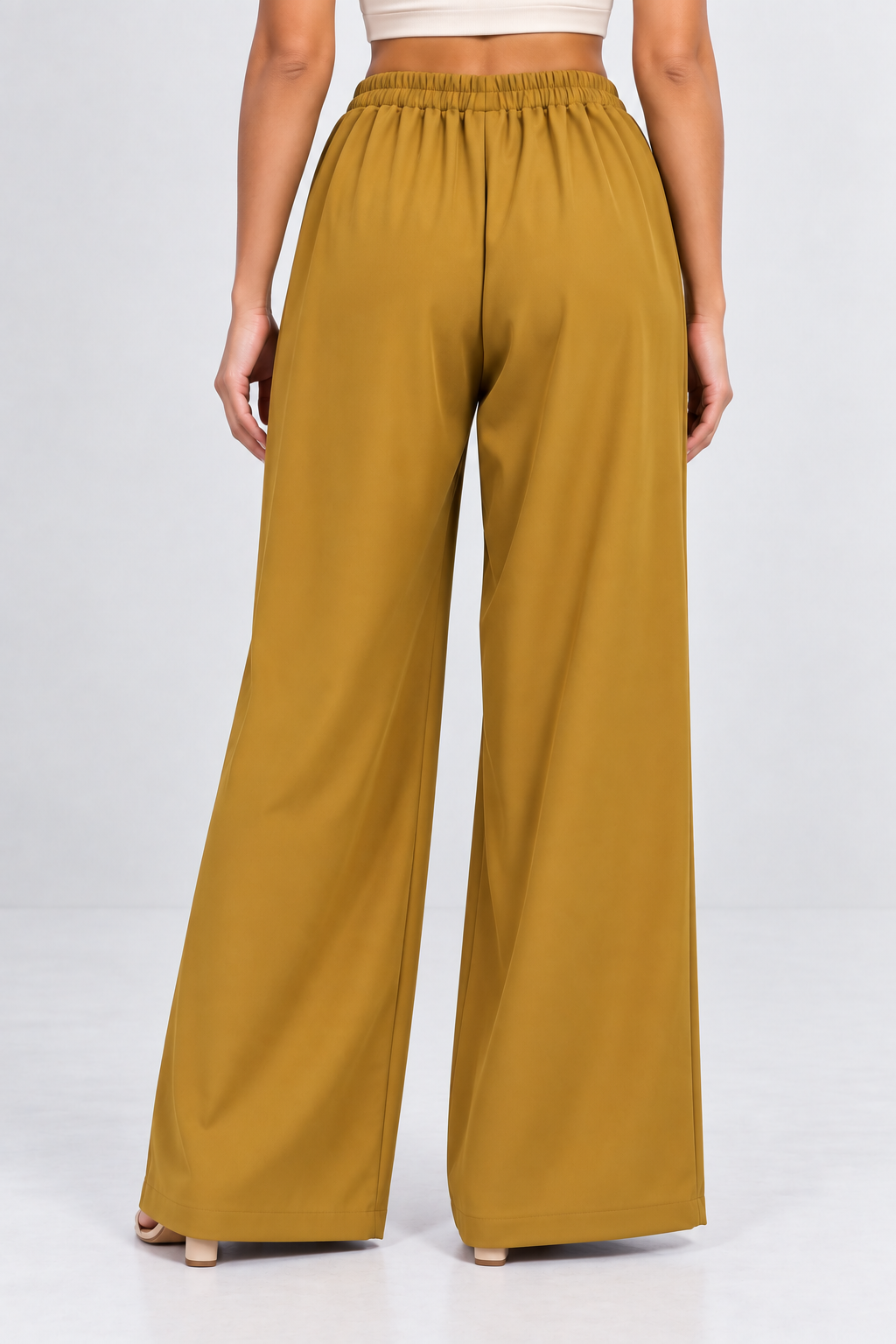 Crystal Drape Wide-Leg Pants
