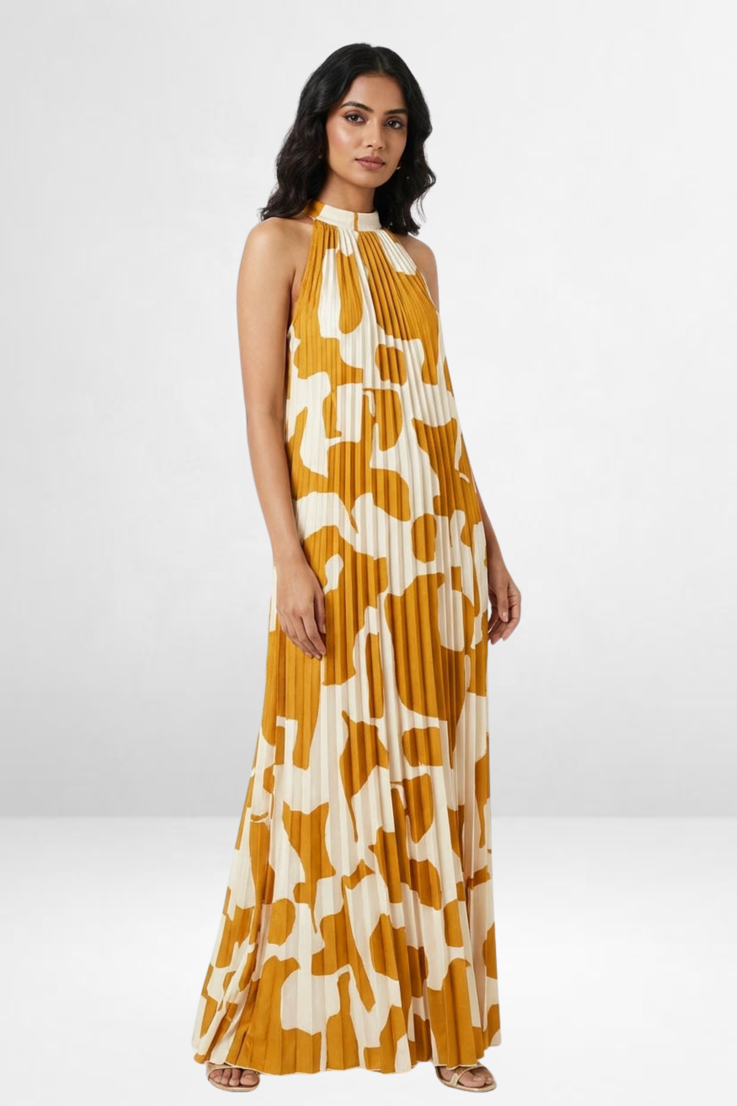 Abstract Pleated Maxi