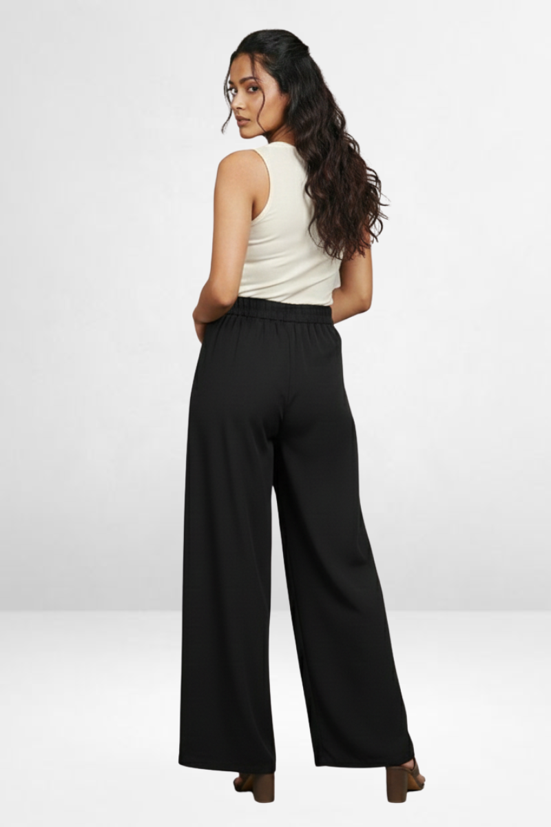 Wrap-Tie Wide Leg Pants