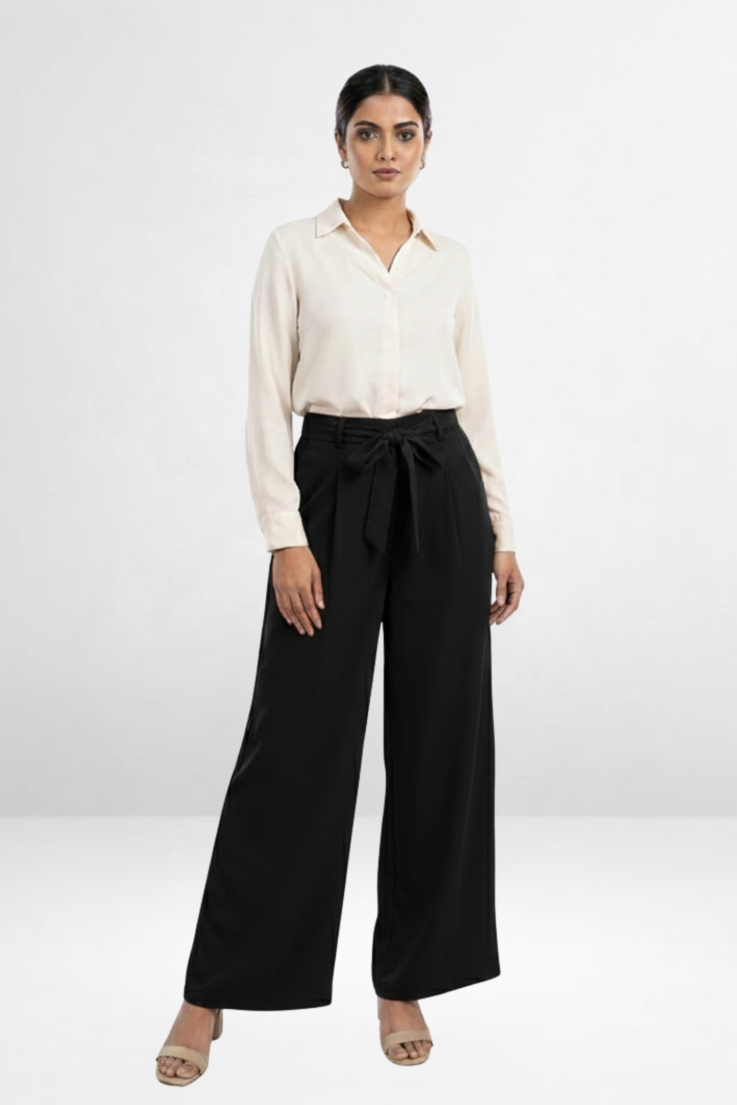 Belted Wide-Leg Trousers