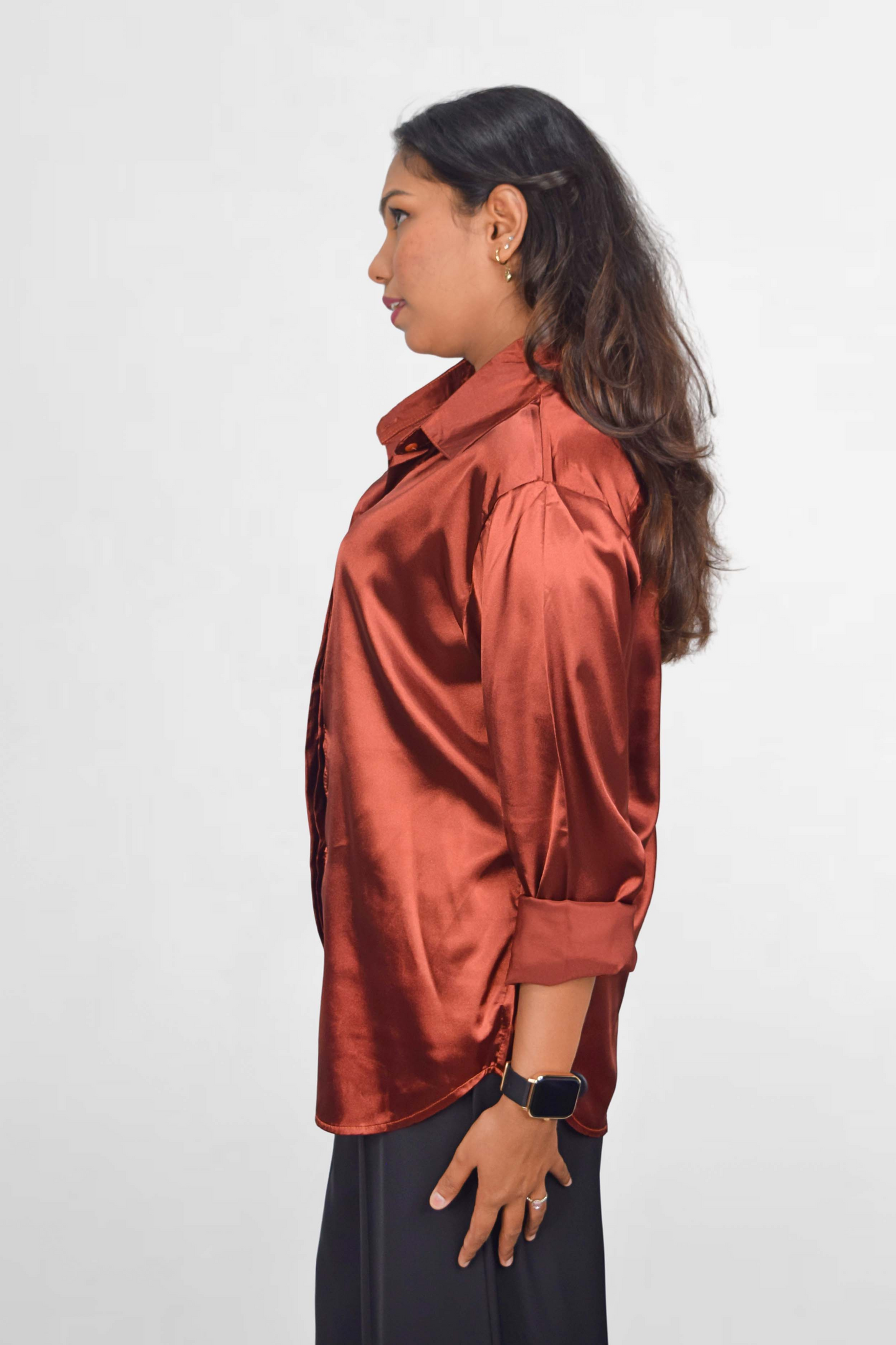 Apple Cut Satin Shirt