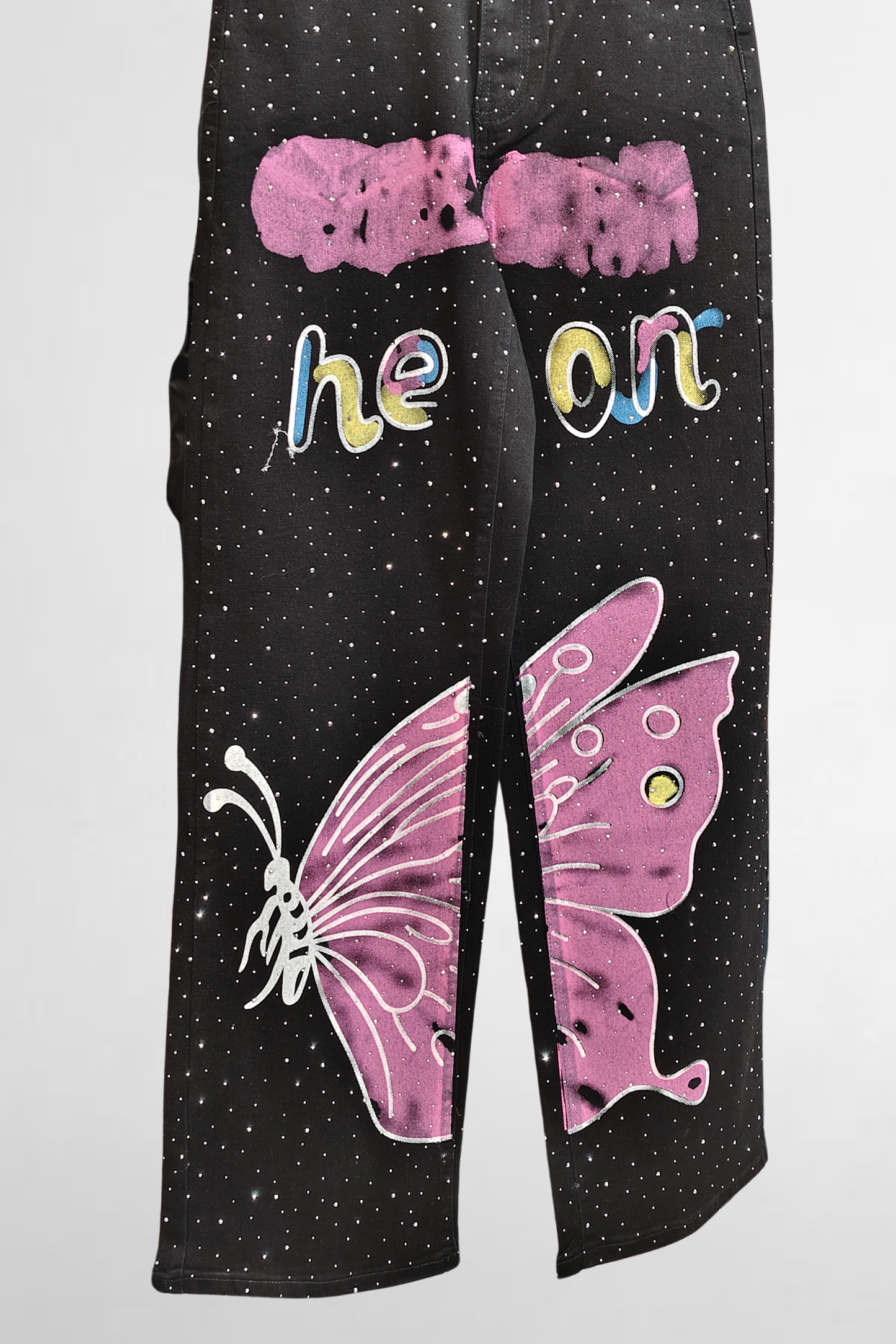 Neon Dream Graphic Straight Leg Jeans