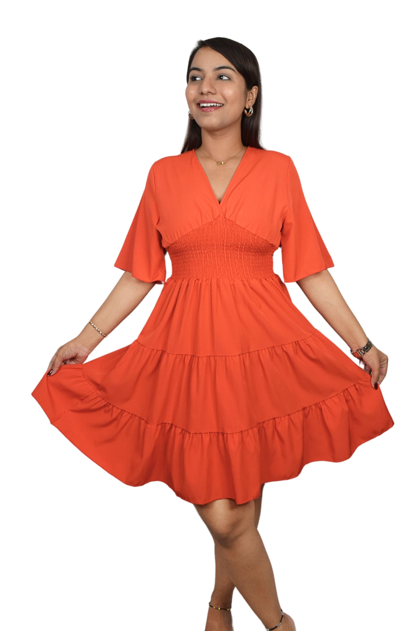 Tiered Smocked Midi Dress