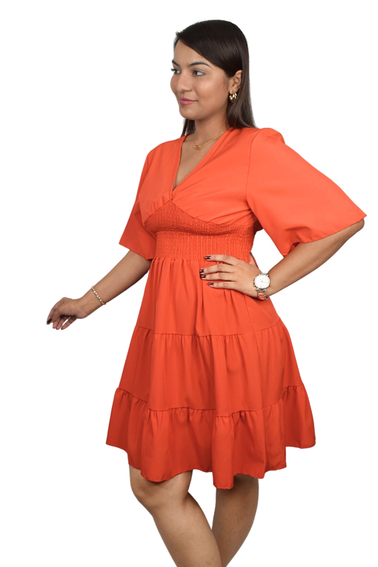 Tiered Smocked Midi Dress