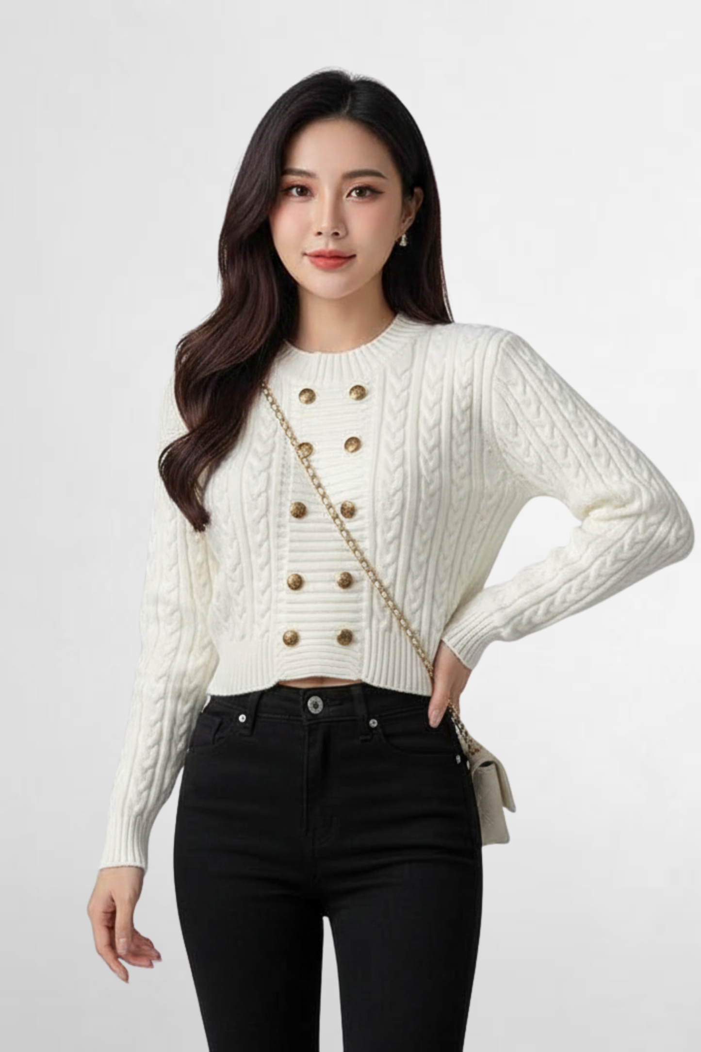 Cable Button Knit