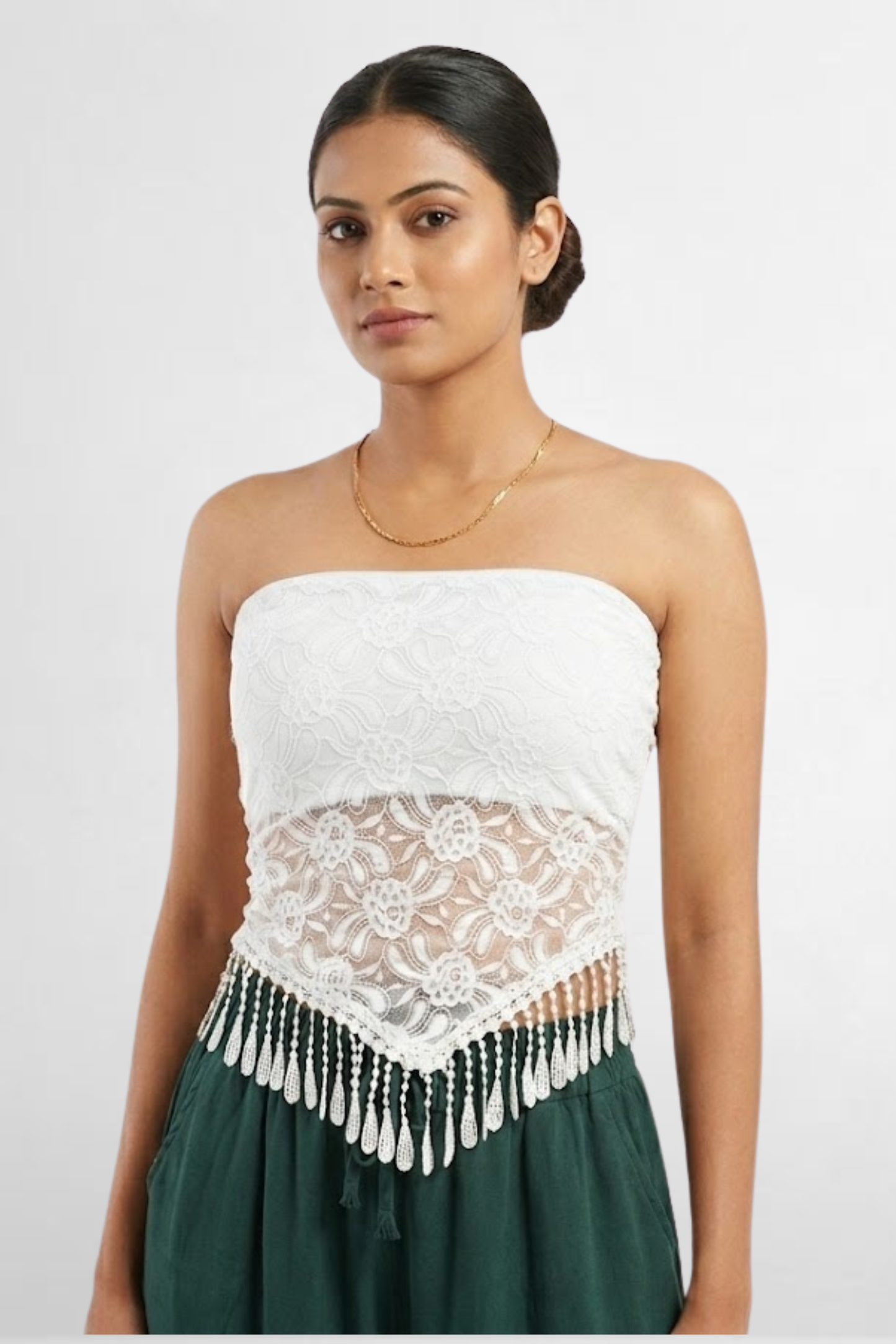 Lace Strapless Top