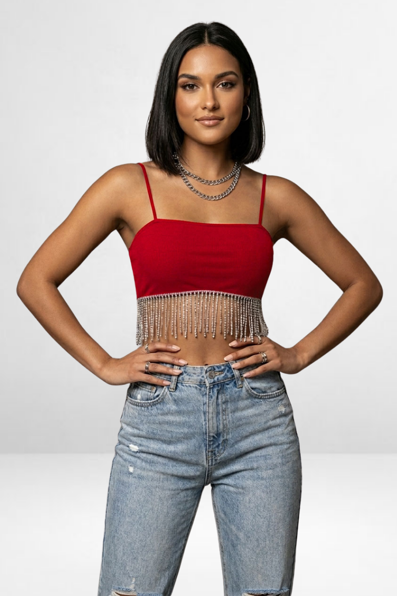 Bling Fringe Hem Cami