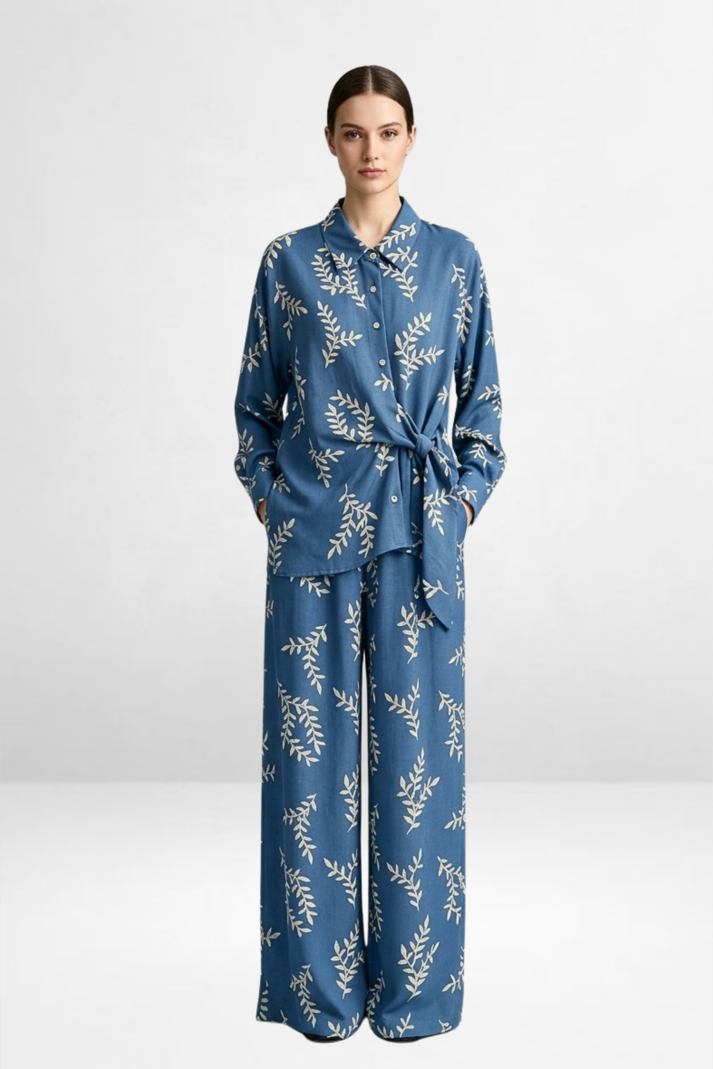 Leaf Print Tie Co-Ord Set