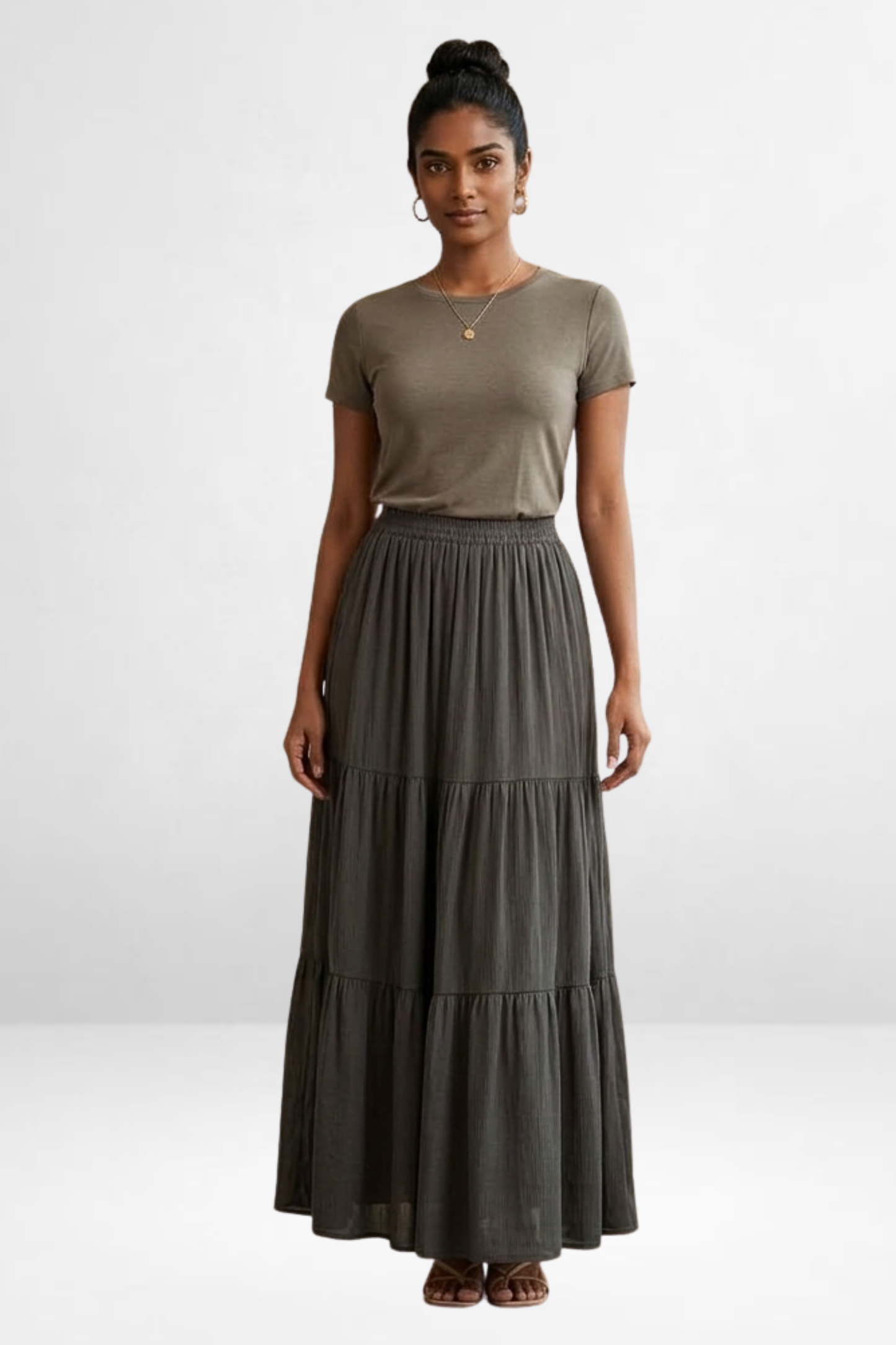 Cotton Tiered Skirt