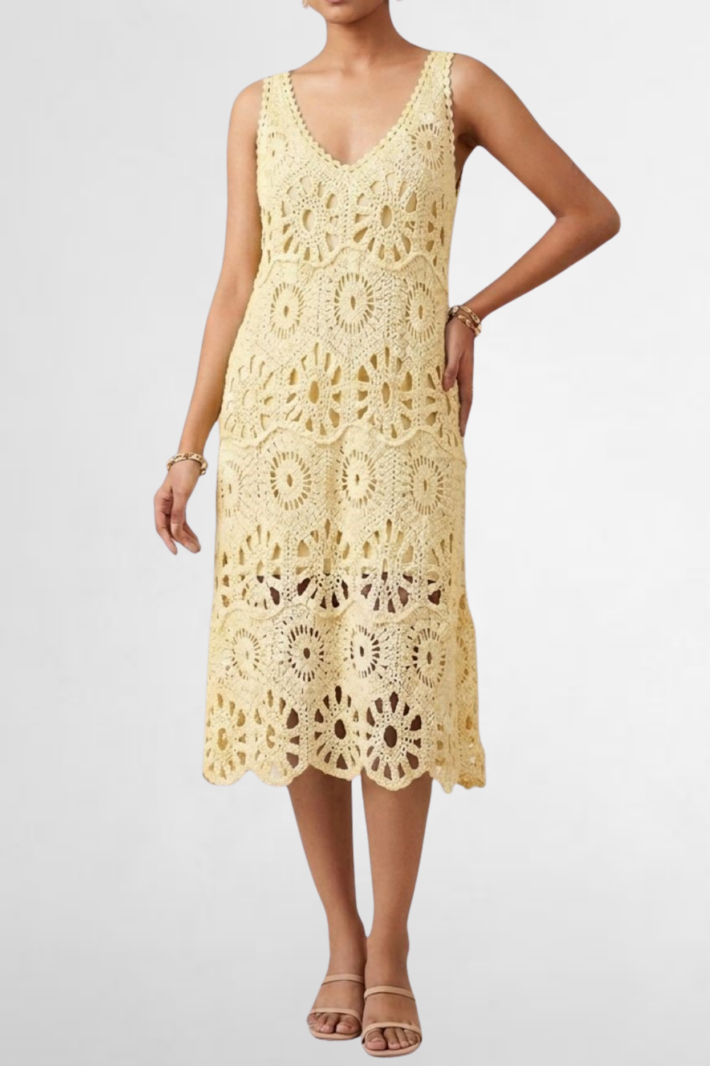 Crochet Sleeveless Midi Dress