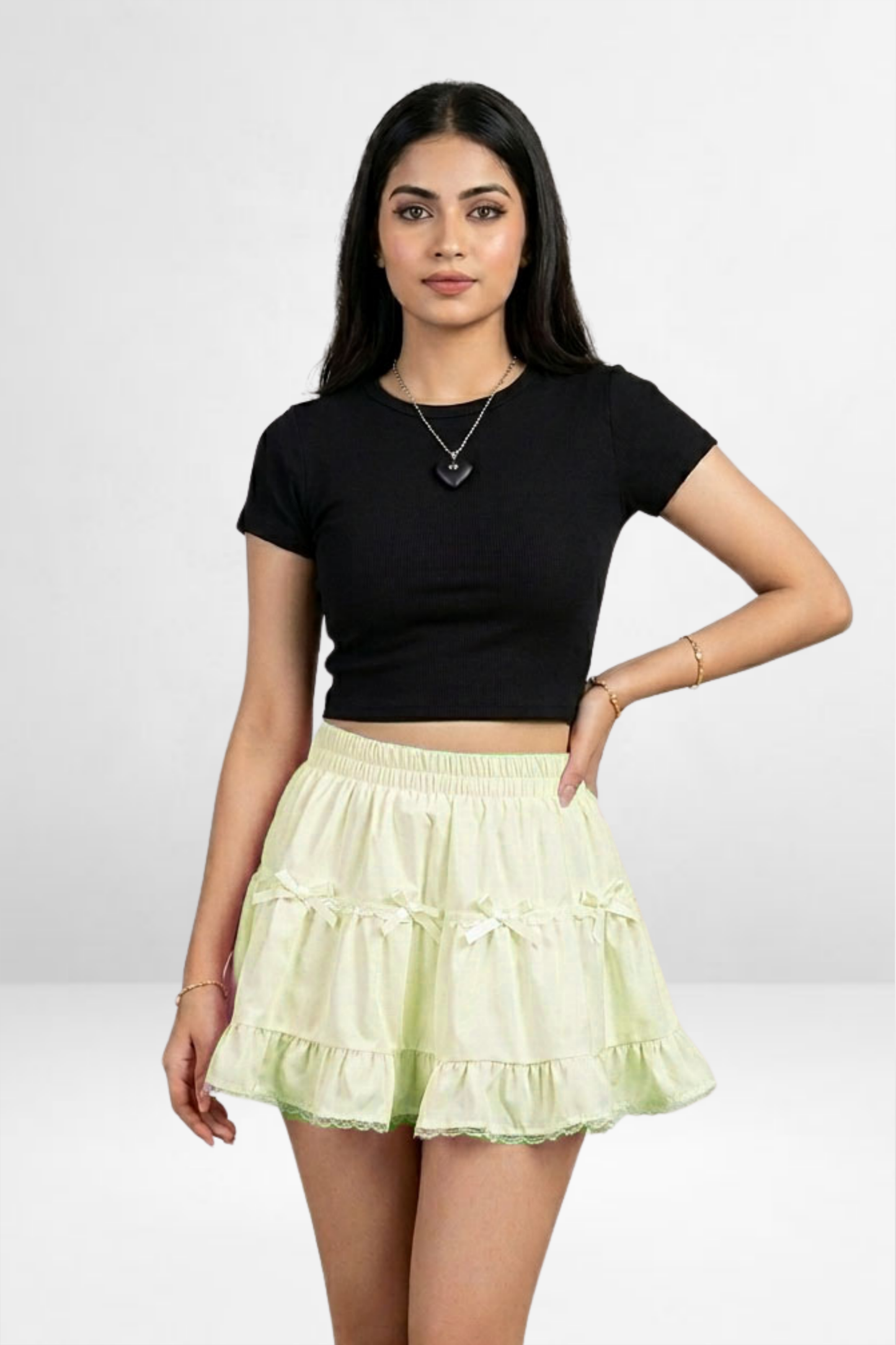 Tiered Bow Mini Skirt