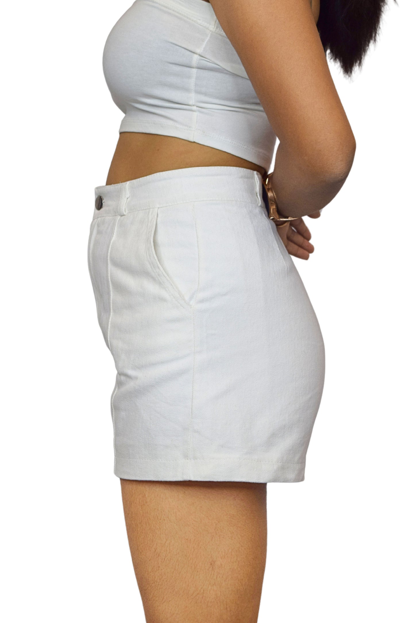 Denim White Shorts