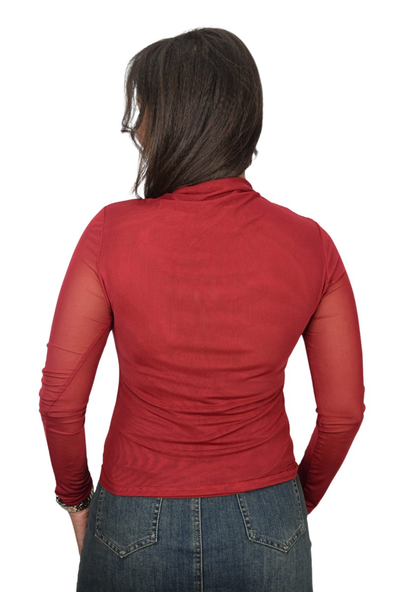 Elegant Ruched MeshTop