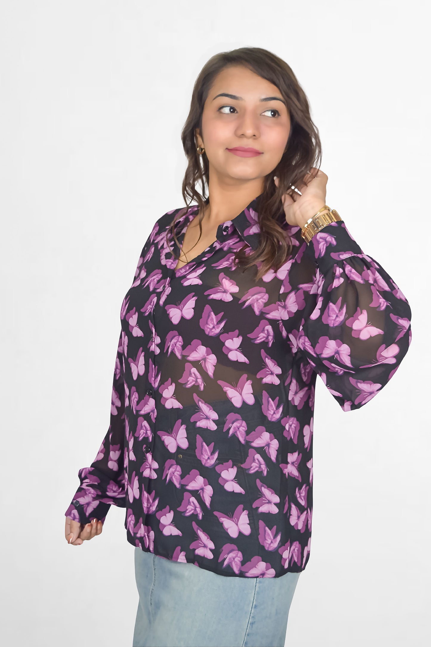 Chiffon Butterflies Shirt