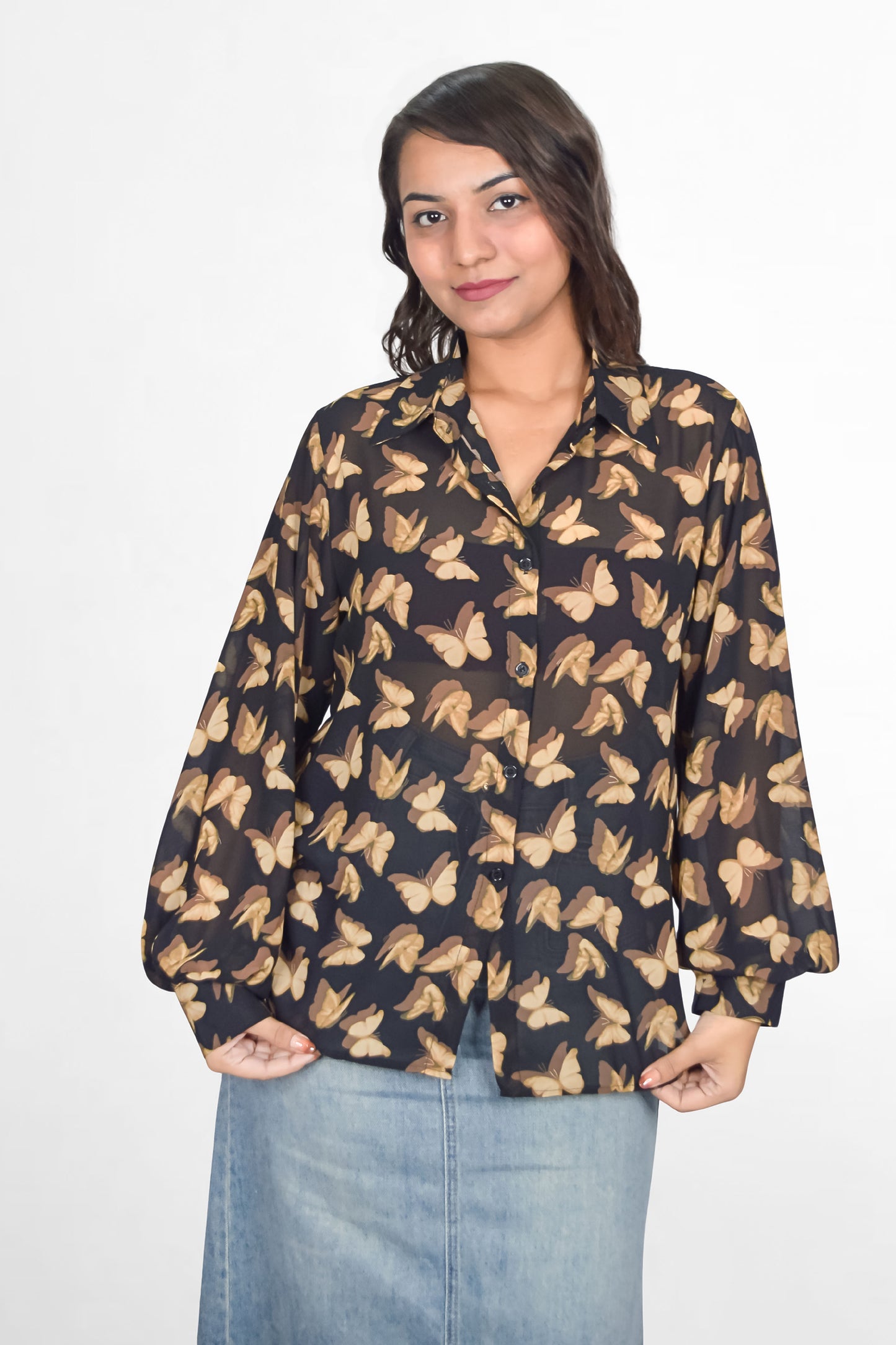 Chiffon Butterflies Shirt