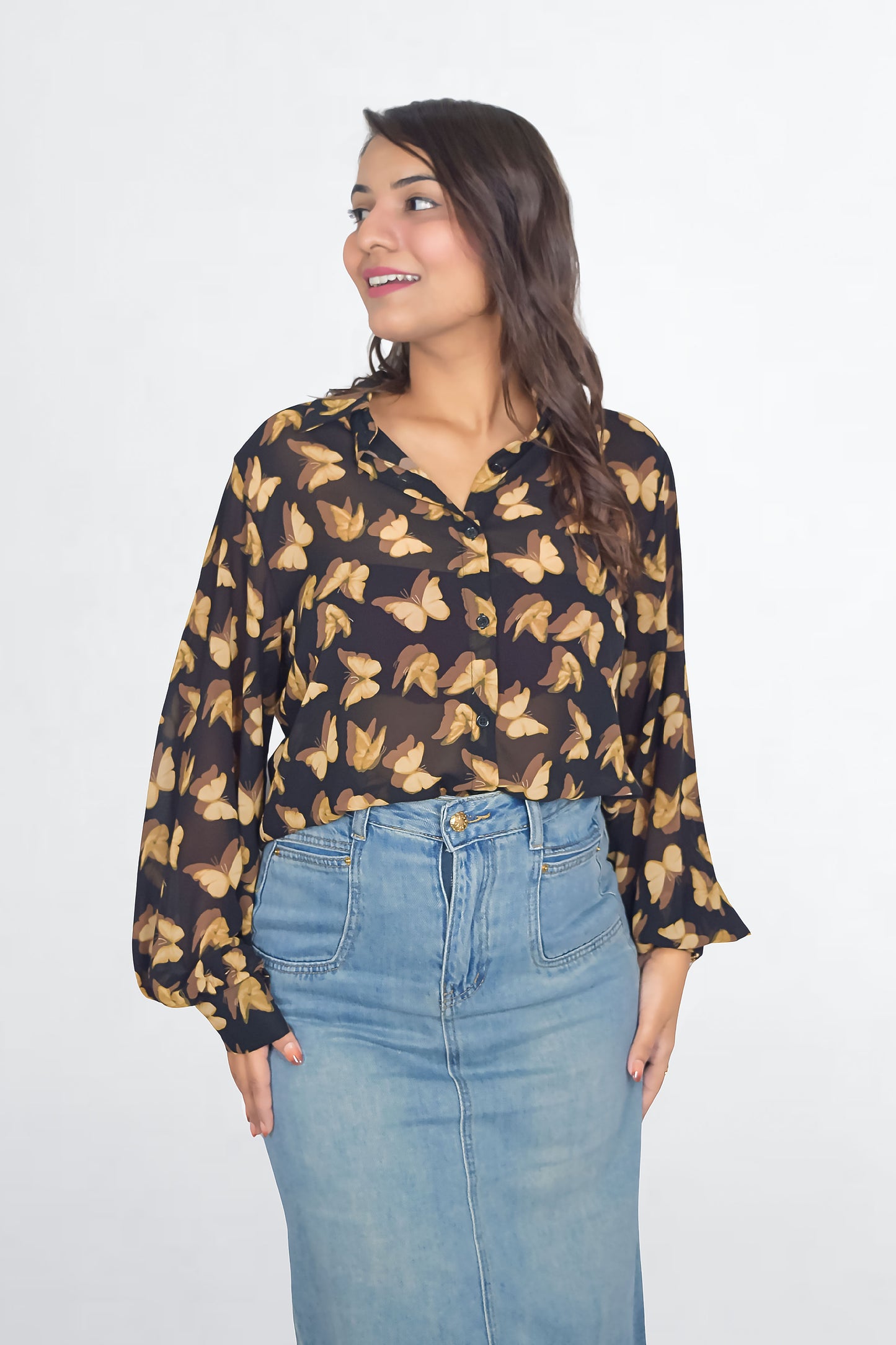 Chiffon Butterflies Shirt