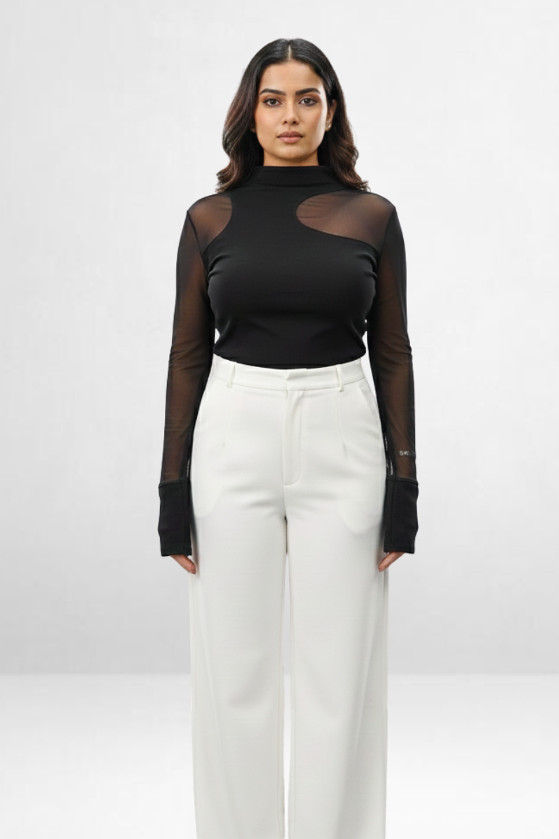 Asymmetrical Sheer Top