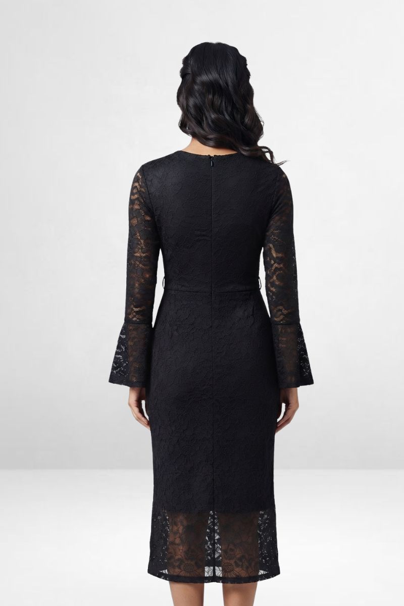 net waist tie dress