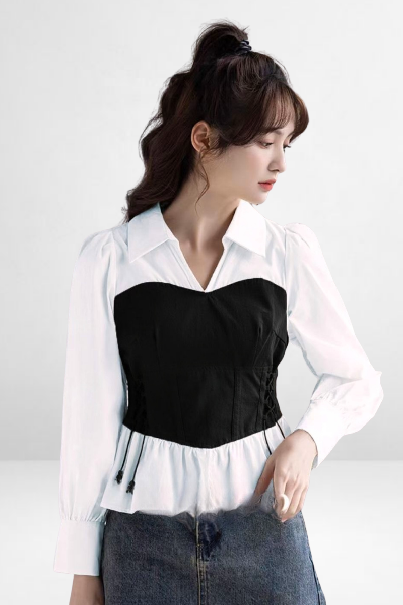 Dual Tie Corset Overlay Top