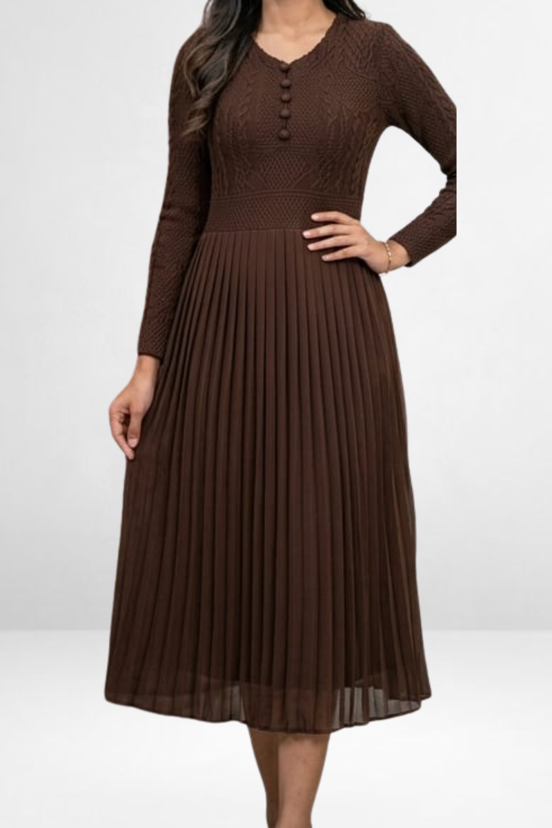 Pleated Midi Dress