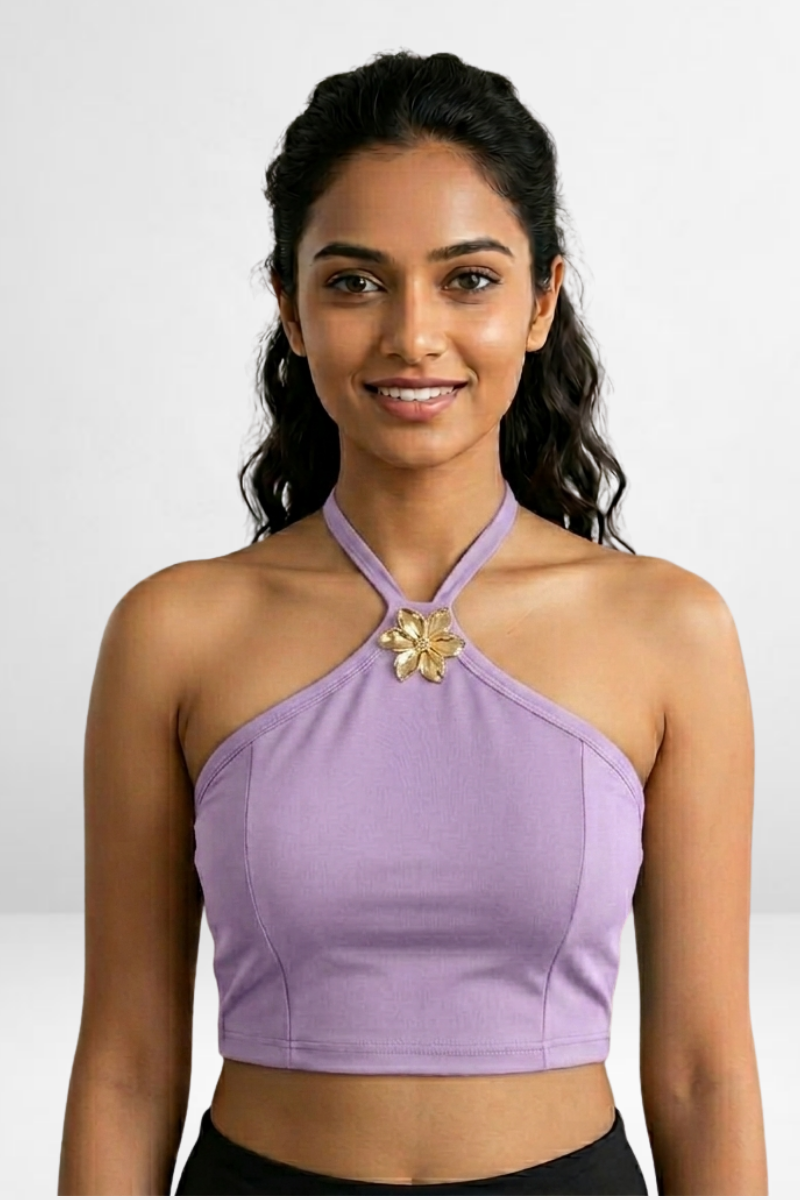 Rose Halter Crop Top