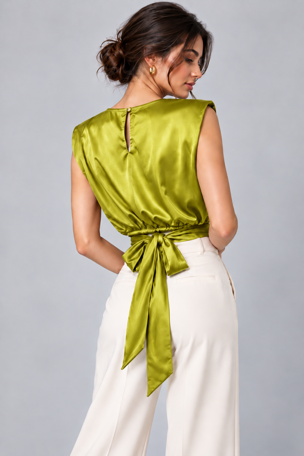 Satin Crop Back-Tie