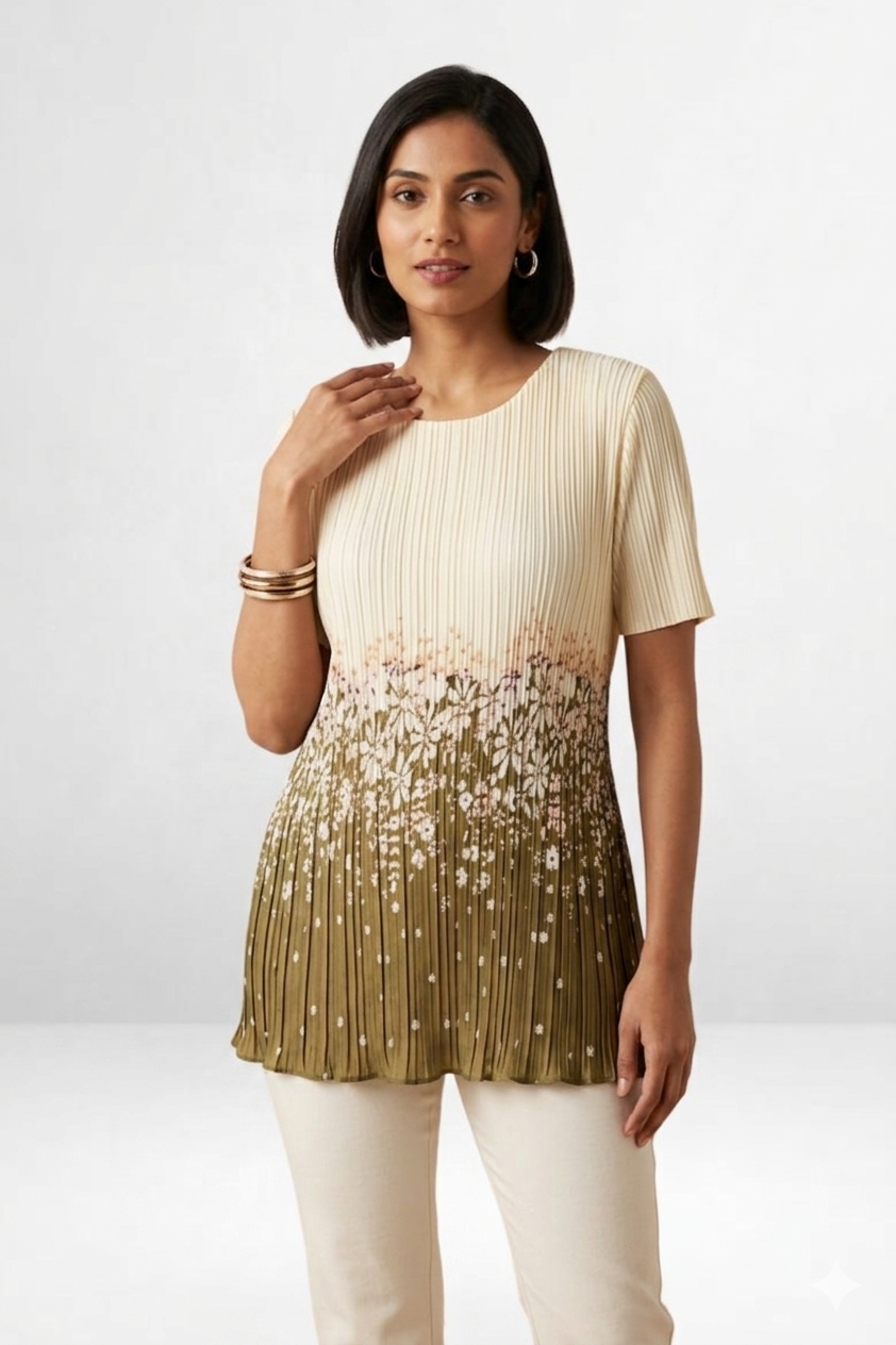 Mini Floral Pleated Top