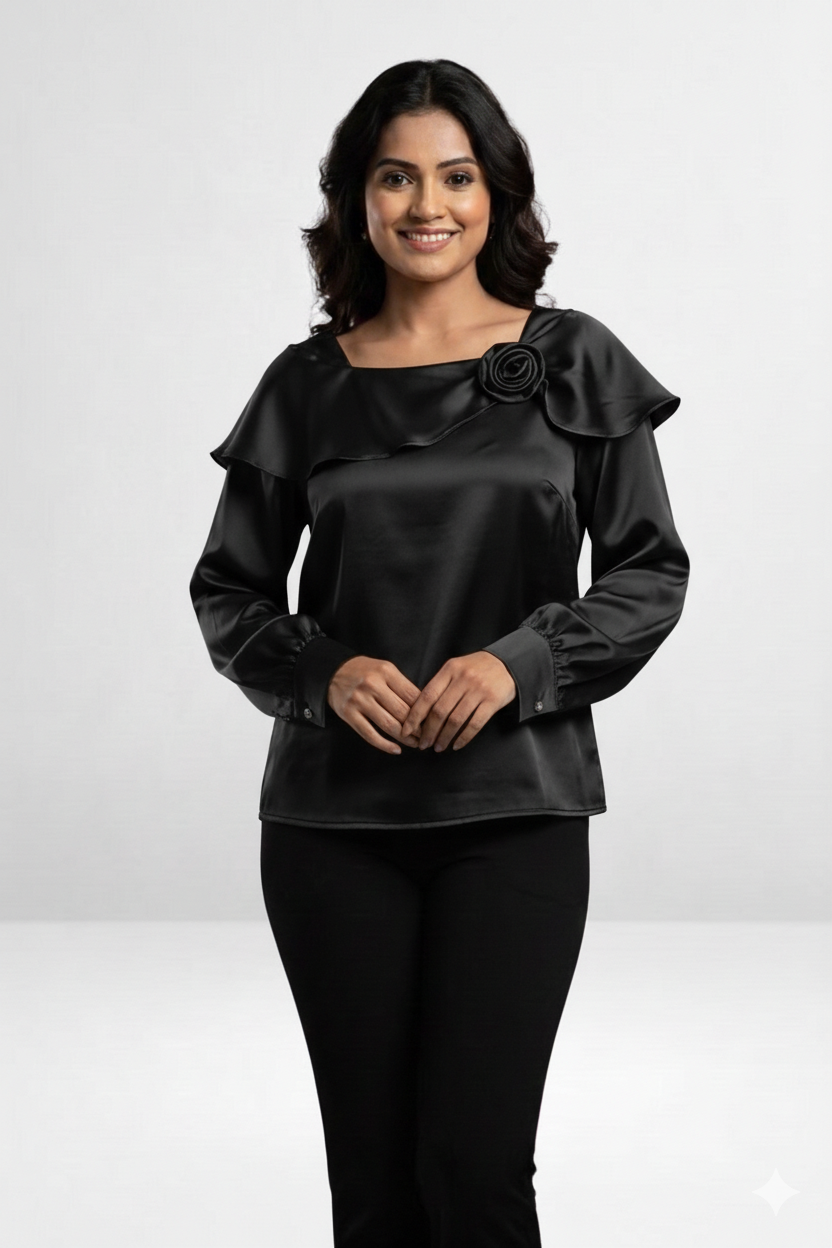 Rose Ruffle Satin
