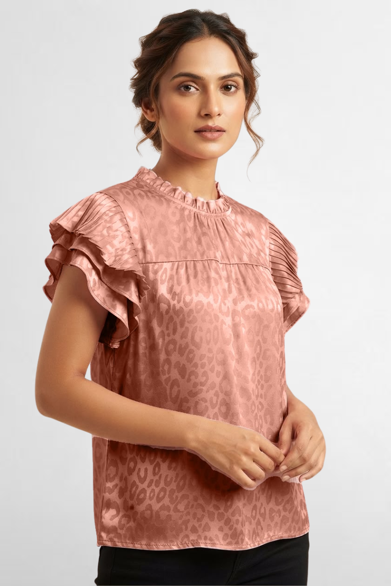 Leopard Jacquard Blouse