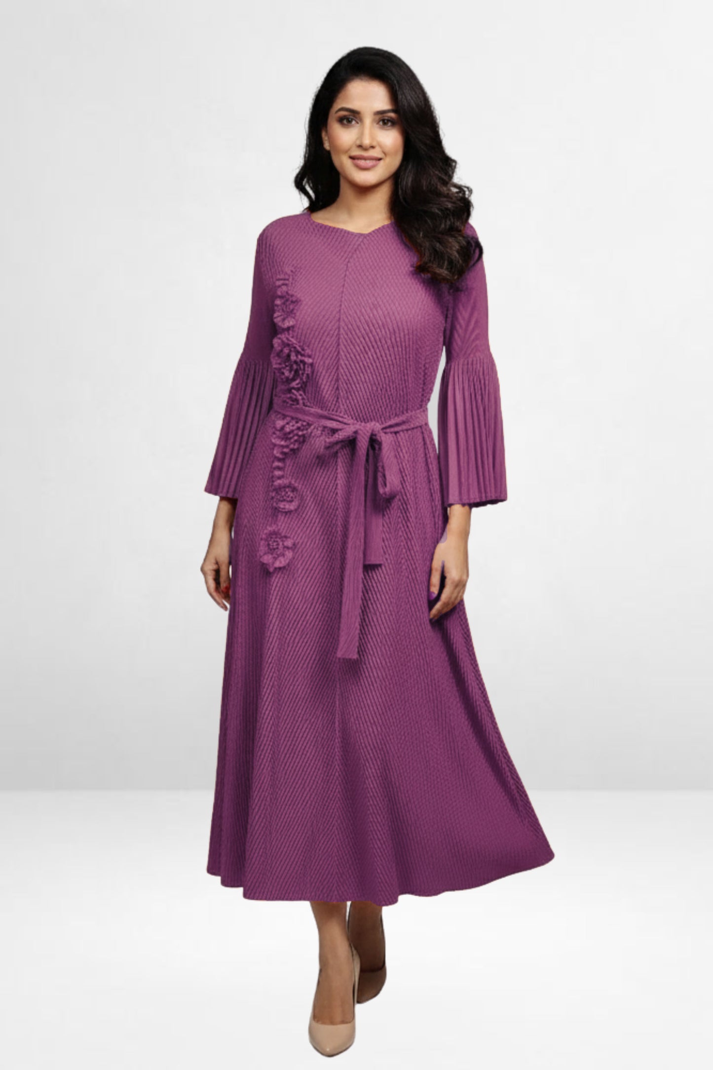 Bloom Textured Midi Dress