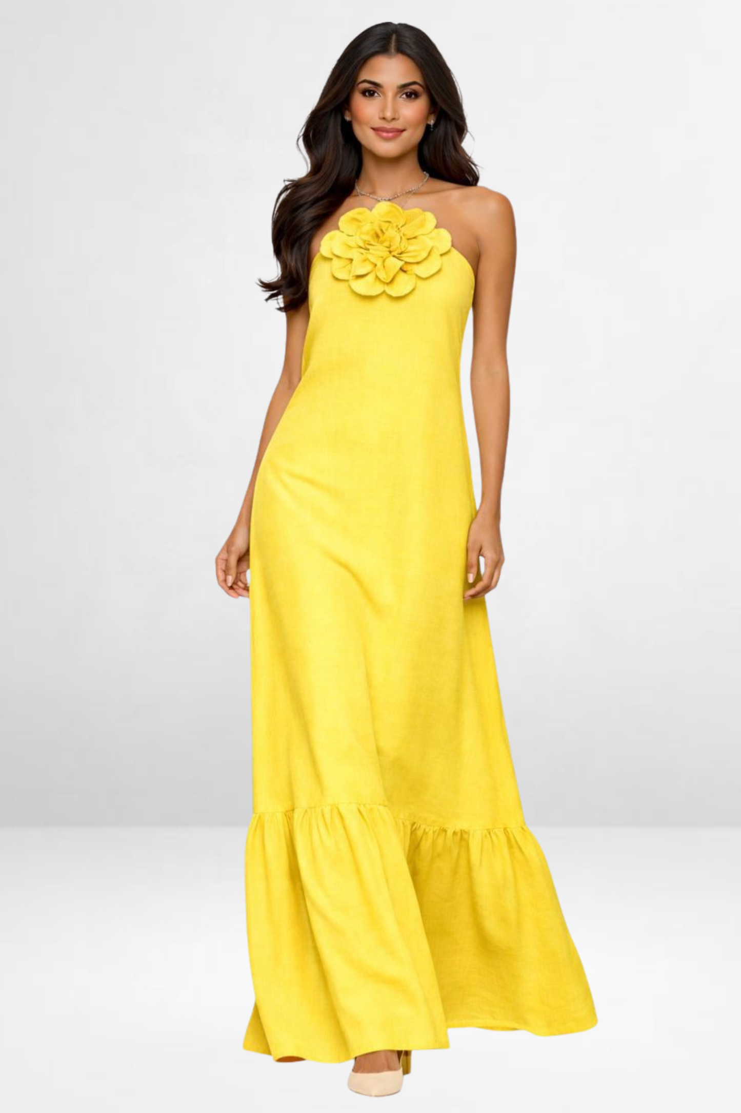 Linen Flower Dress