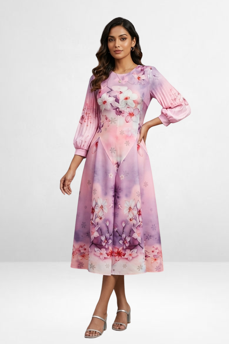 Bloom Printed Midi Dress