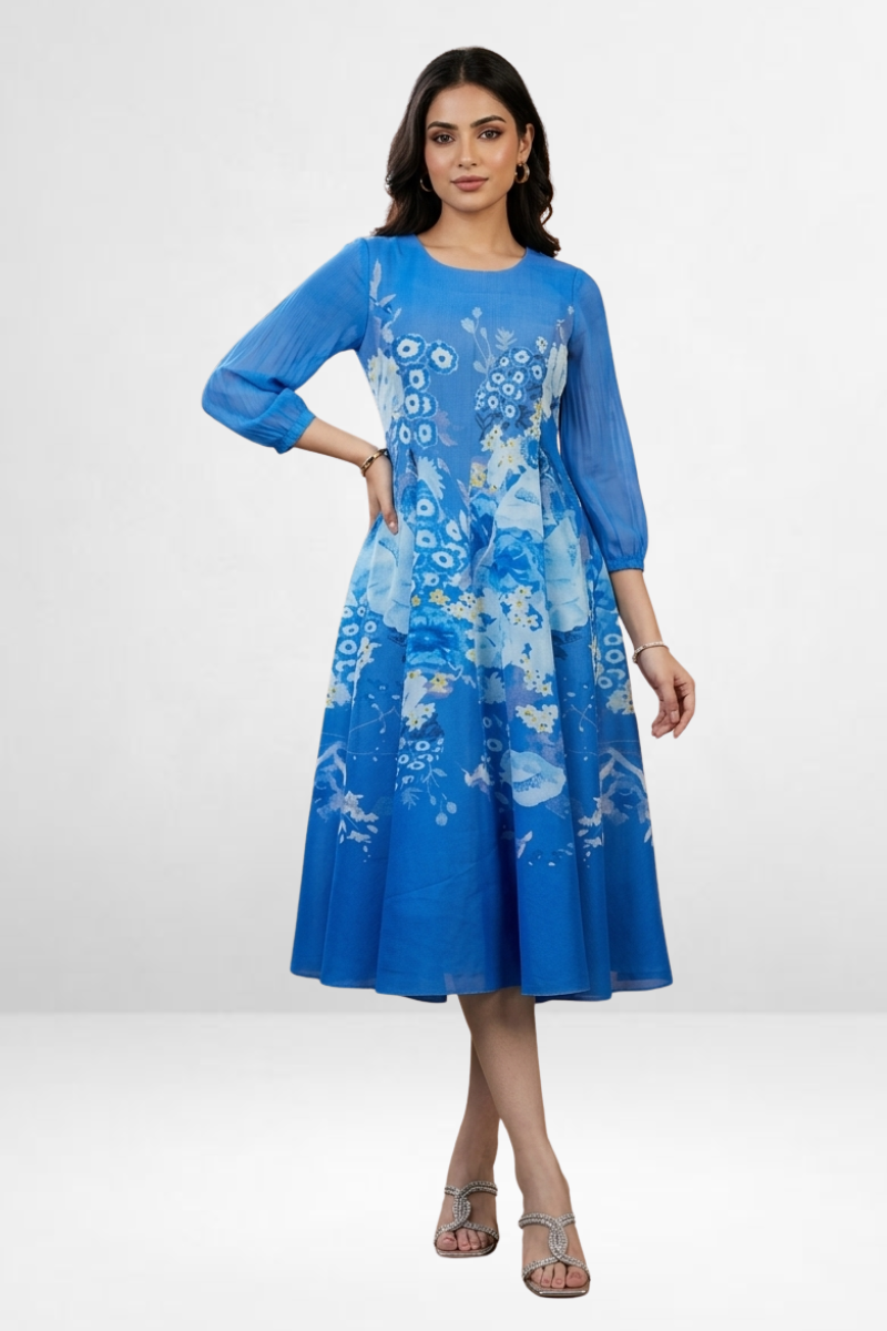Bloom Printed Midi Dress
