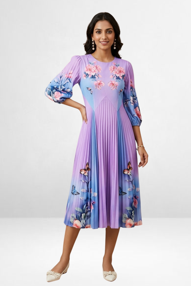 Bloom Printed Midi Dress