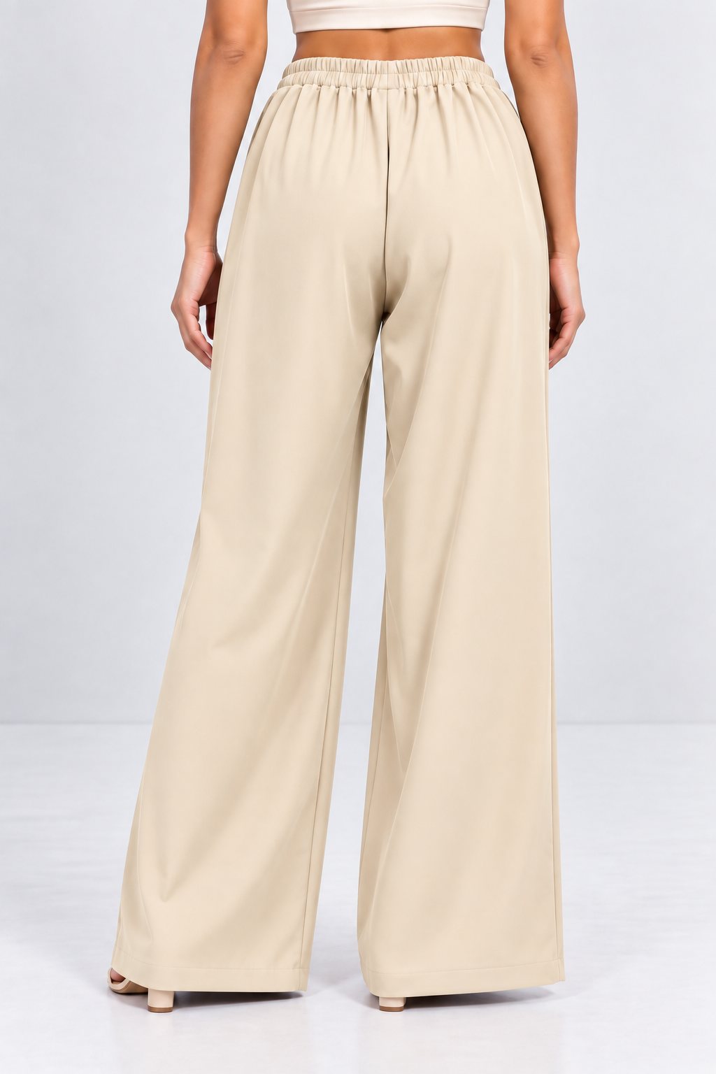 Crystal Drape Wide-Leg Pants
