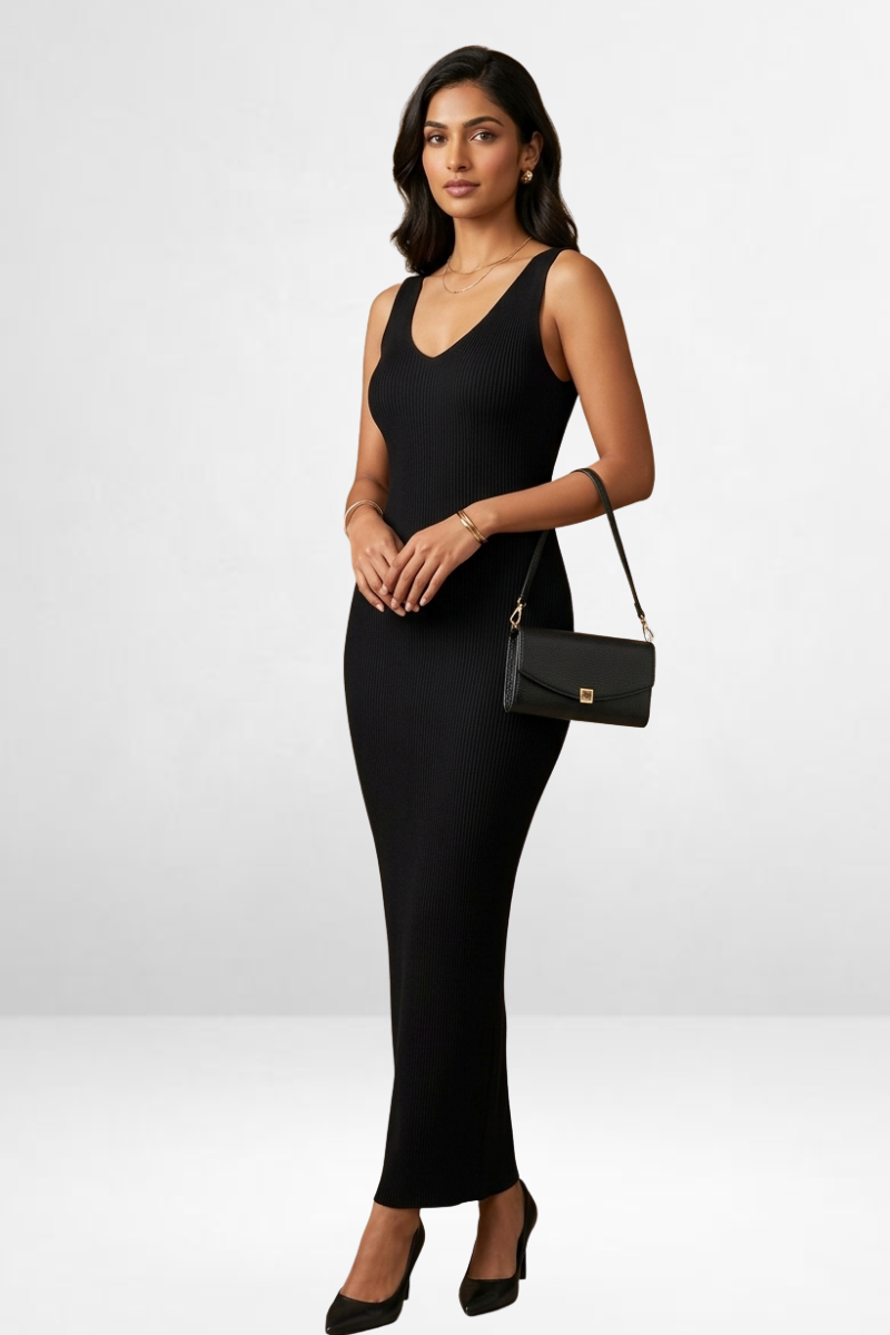 Open Back Bodycon Maxi Dress