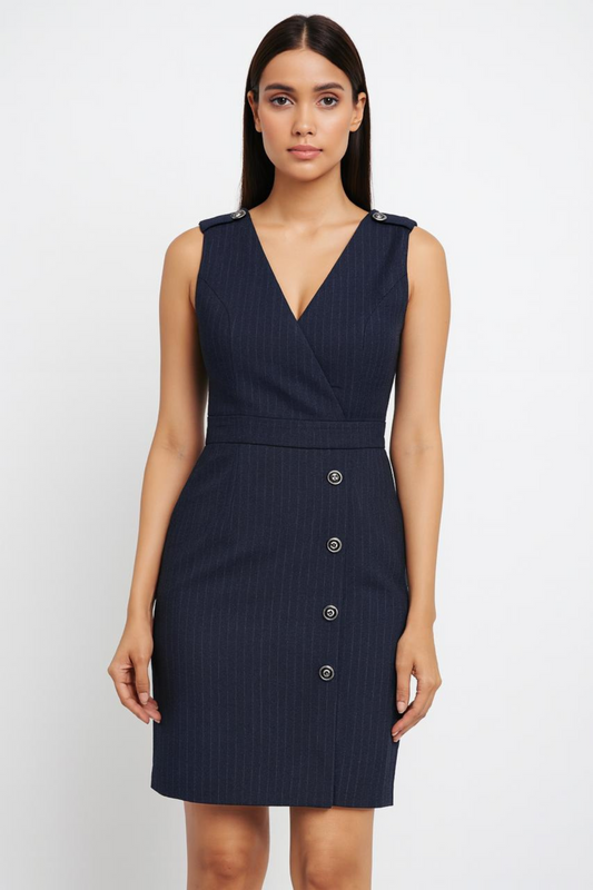 Pinstripe Sleeveless Dress