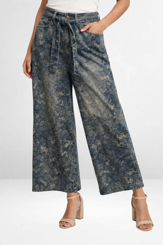 Abstract Bling Tie Denim