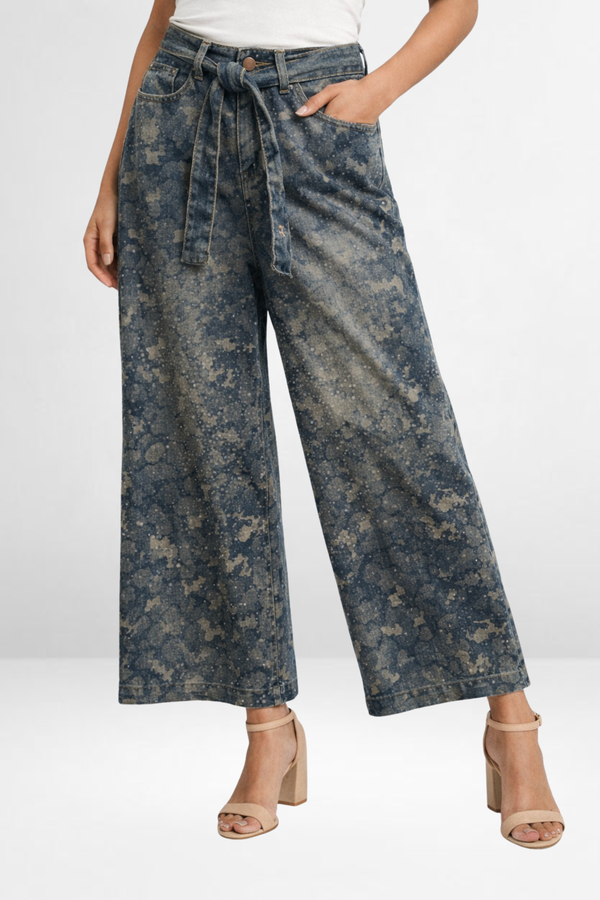 Abstract Bling Tie Denim